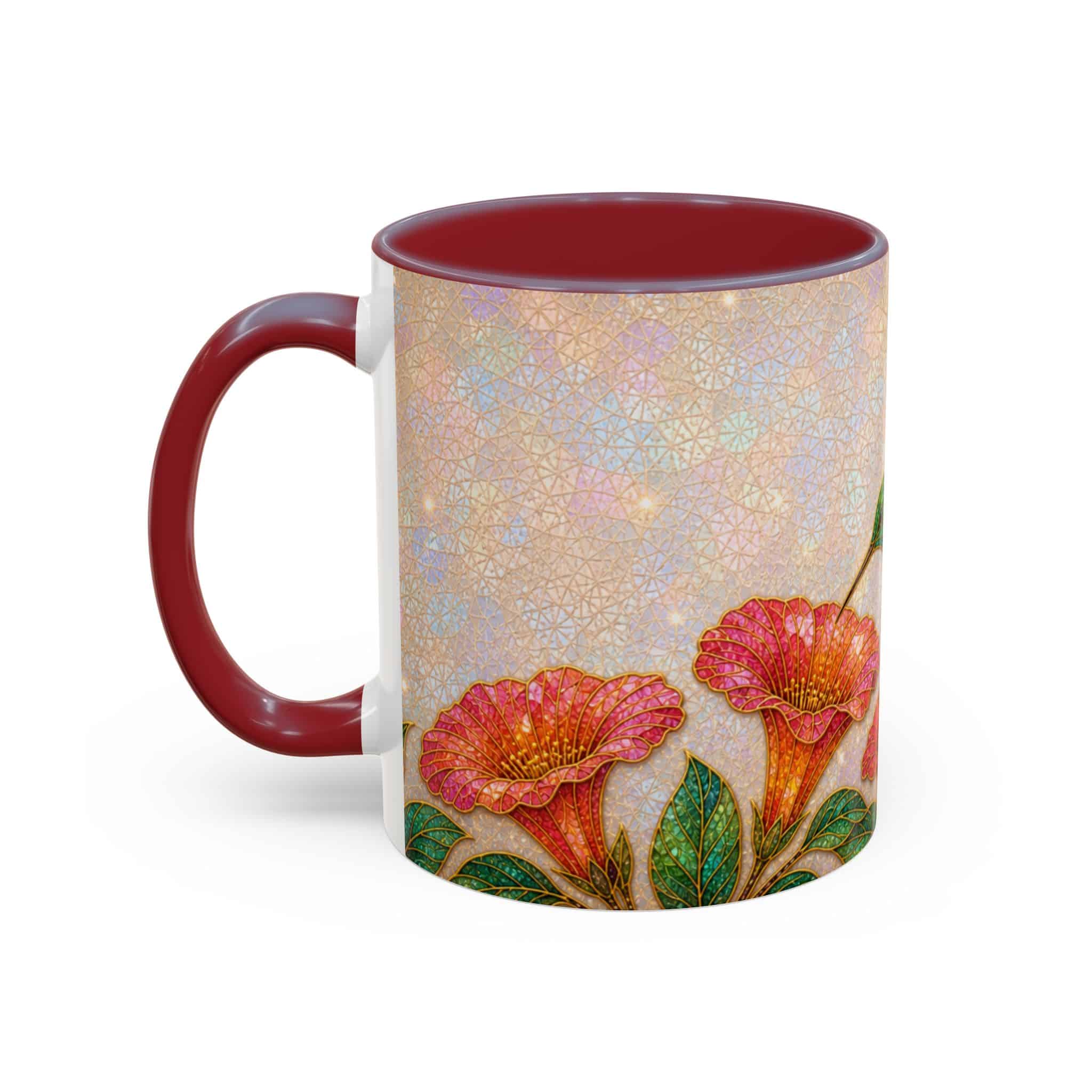 Hummingbird Floral Accent Coffee Mug – 11/15oz Ceramic - Image 111