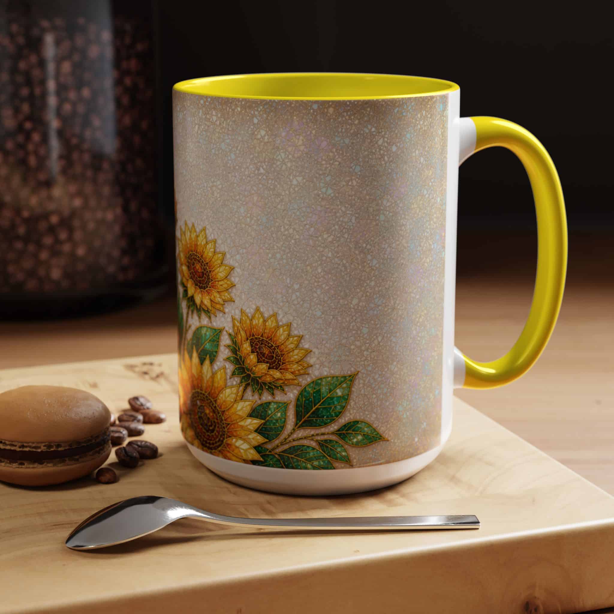Sunflower Accent Coffee Mug – Floral Kitchen Gift (11/15 oz) - Image 5