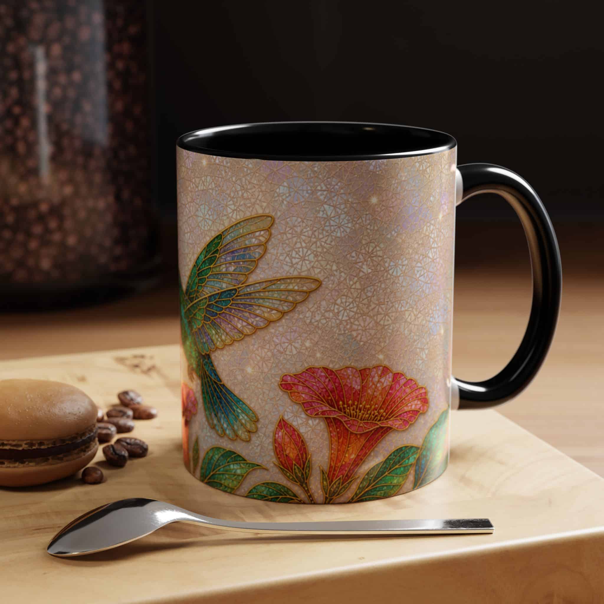 Hummingbird Floral Accent Coffee Mug – 11/15oz Ceramic - Image 11