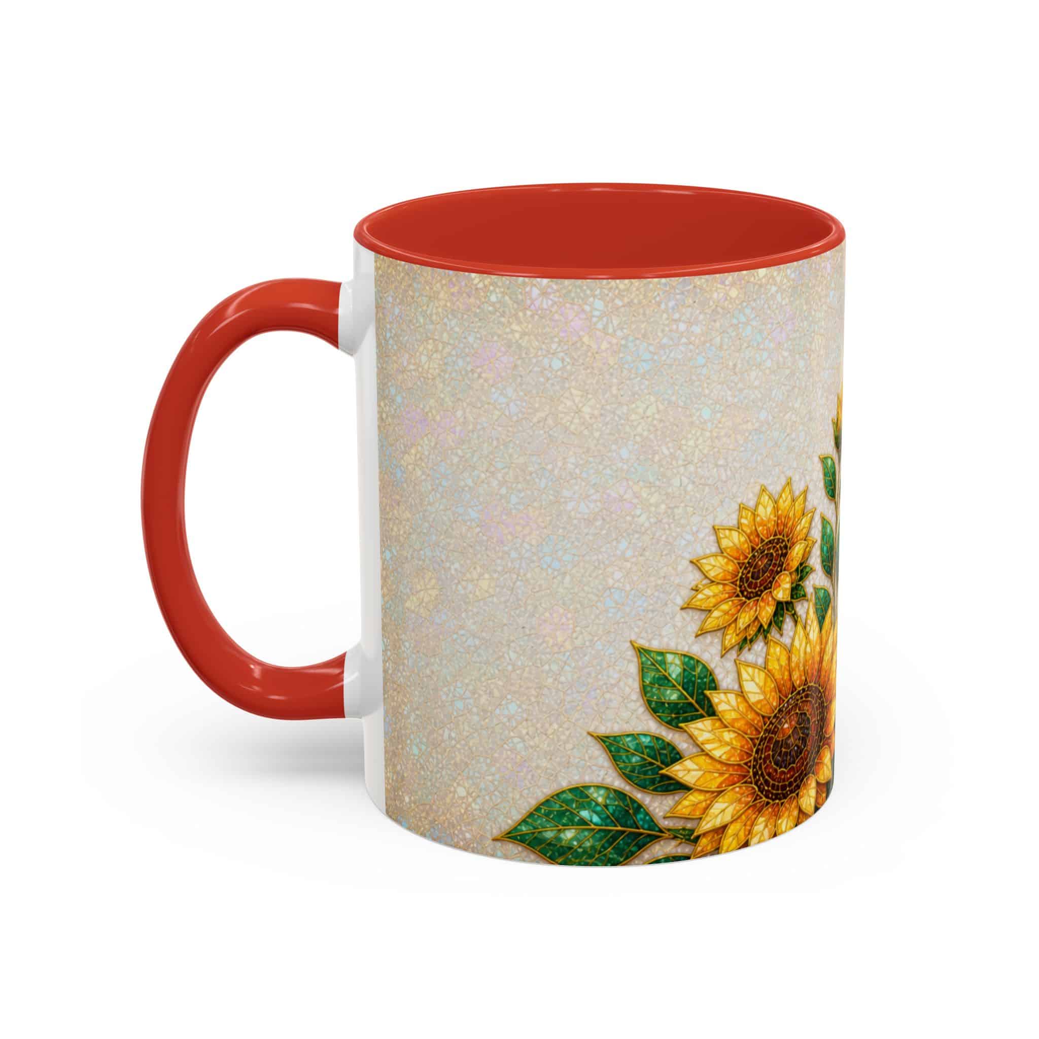 Sunflower Accent Coffee Mug – Floral Kitchen Gift (11/15 oz) - Image 27