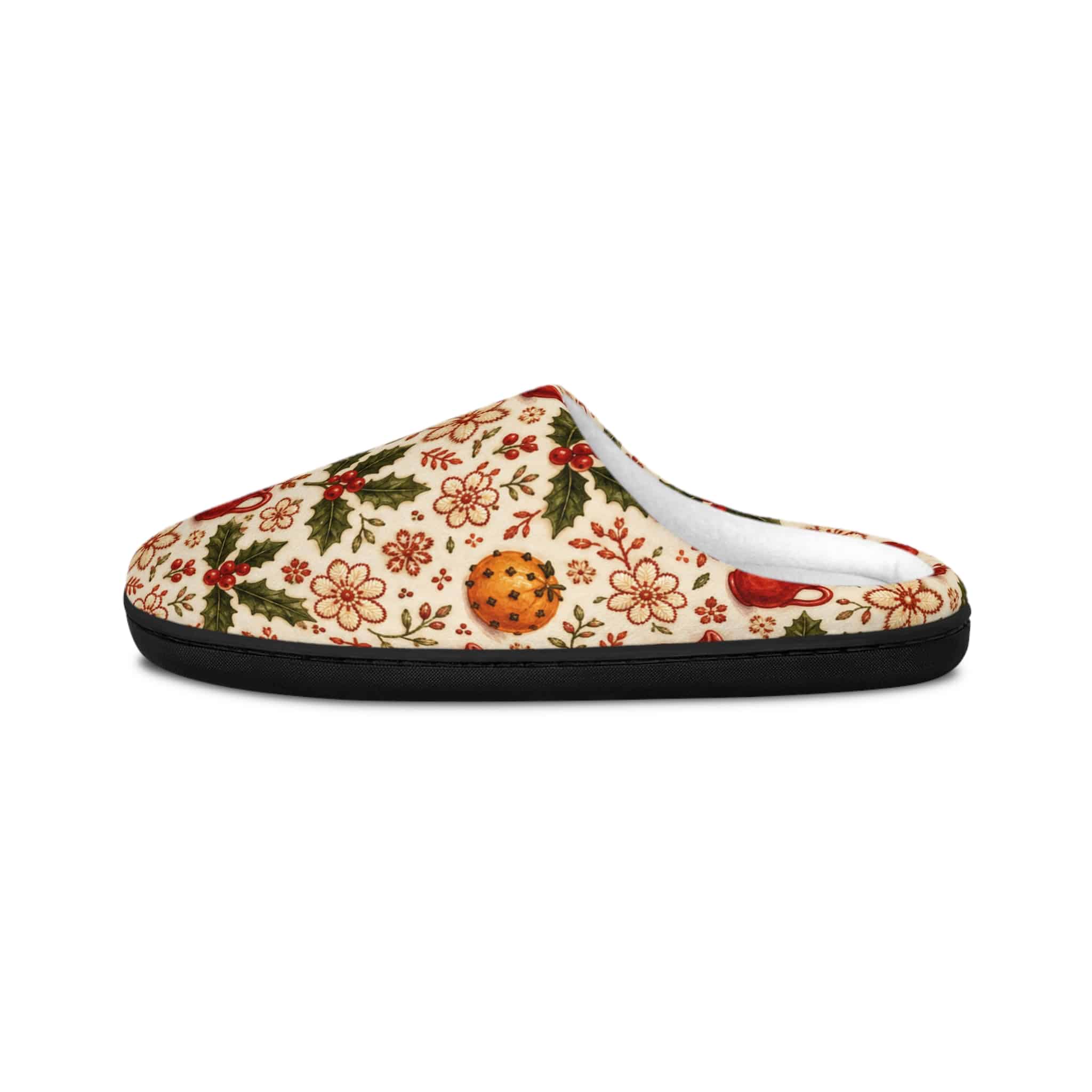 Christmas Holly & Bells Women's Indoor Slippers — Festive Cozy House Shoes - Image 4