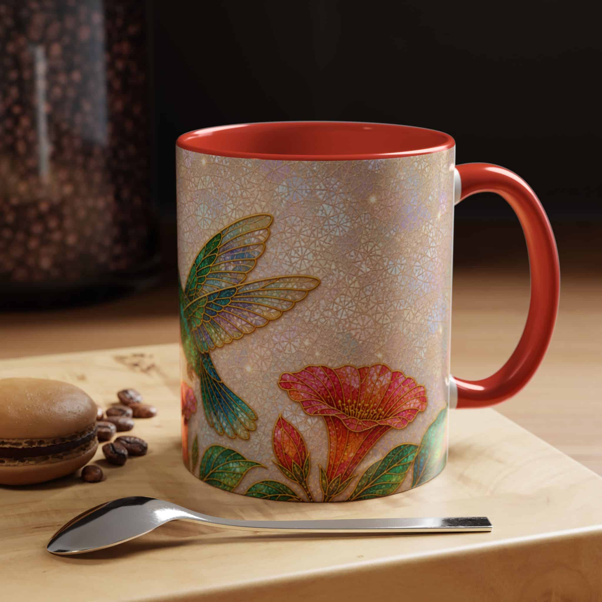 Hummingbird Floral Accent Coffee Mug – 11/15oz Ceramic - Image 29