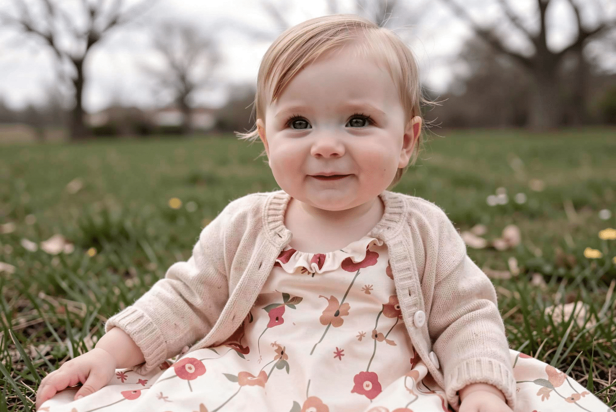 Toddler Easter Dress Layered With a Cardigan Toddler floral print Easter dress layered with a cardigan for a cool spring morning