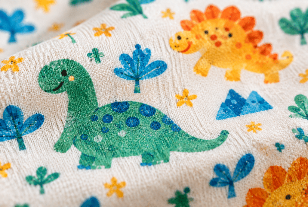 How to Stop Printed Clothing From Fading in the Wash 6 Macro close-up of printed cotton jersey fabric texture