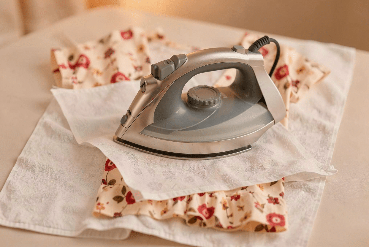 Ironing Printed Cotton Jersey Inside Out Ironing printed cotton jersey clothing inside out to protect the design