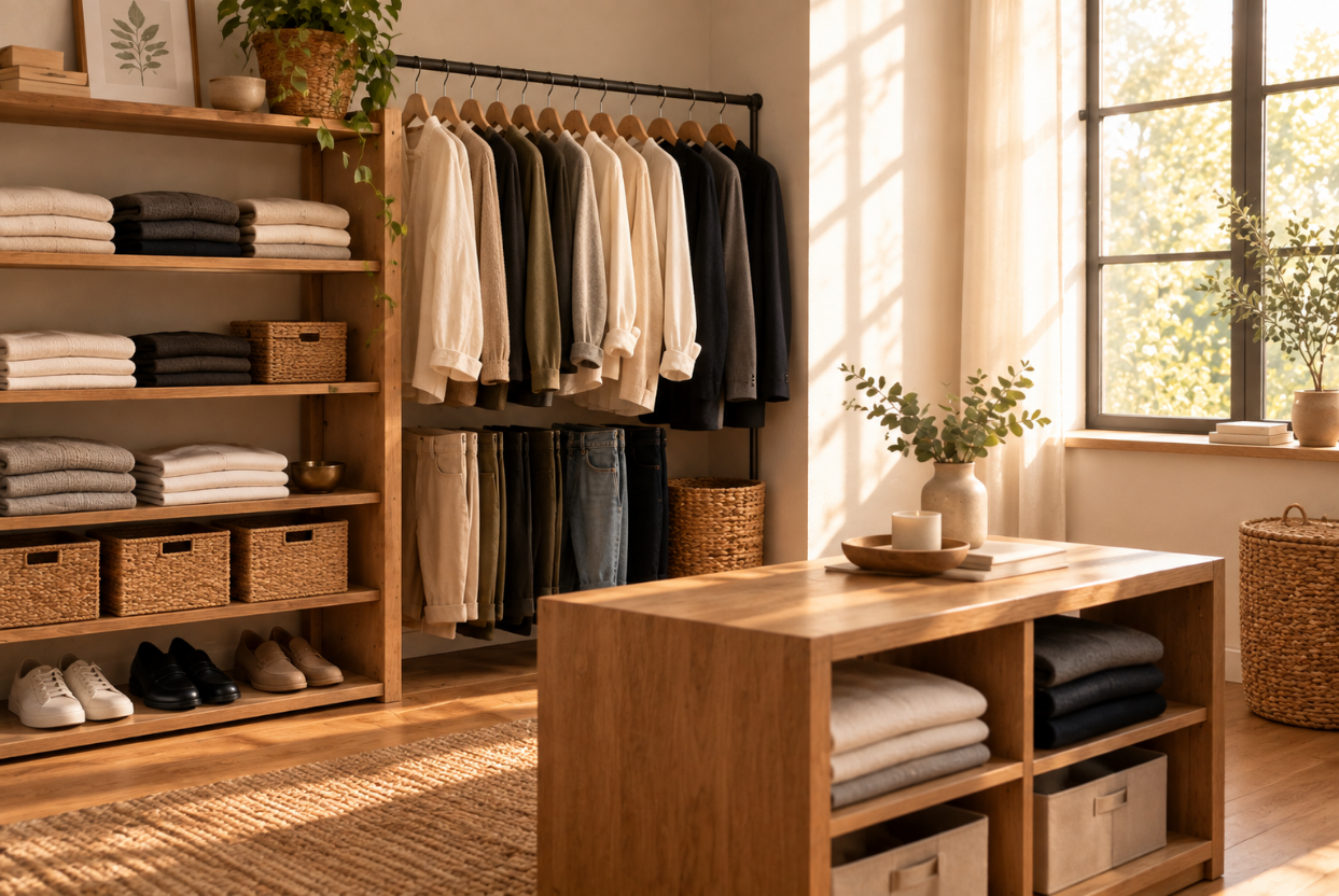 Slow Fashion vs. Fast Fashion What’s the Real Difference A Beginner’s Guide 3 Small batch of clothing being produced as a middle ground between fast and slow fashion