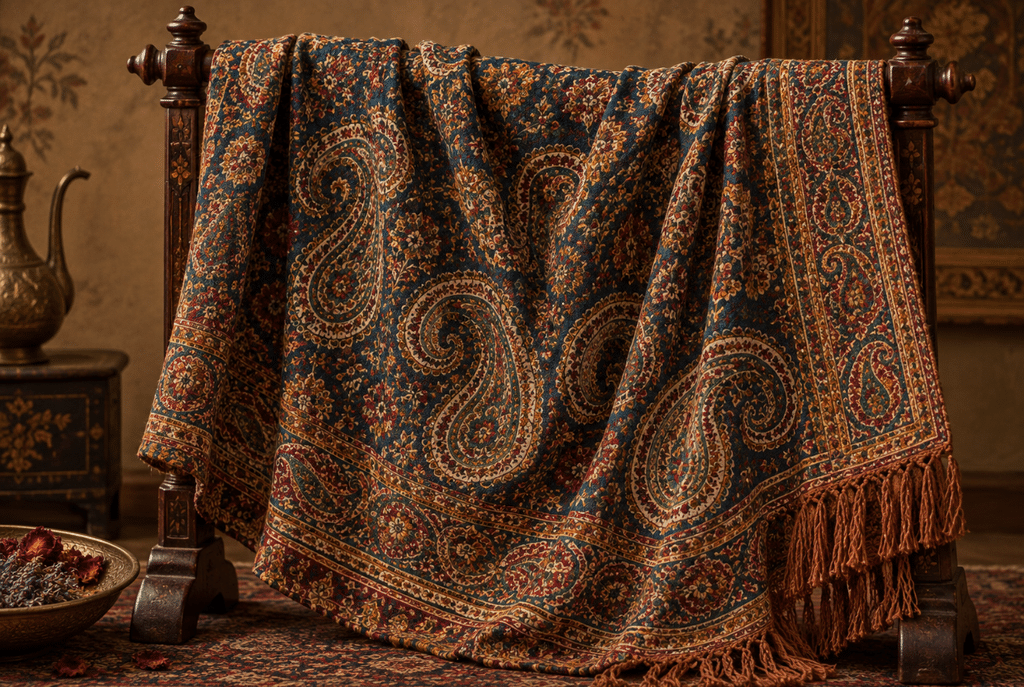 What Is a Paisley Print Origin, Meaning, and How to Style It Today 1 Detailed paisley print pattern showing the boteh teardrop motif