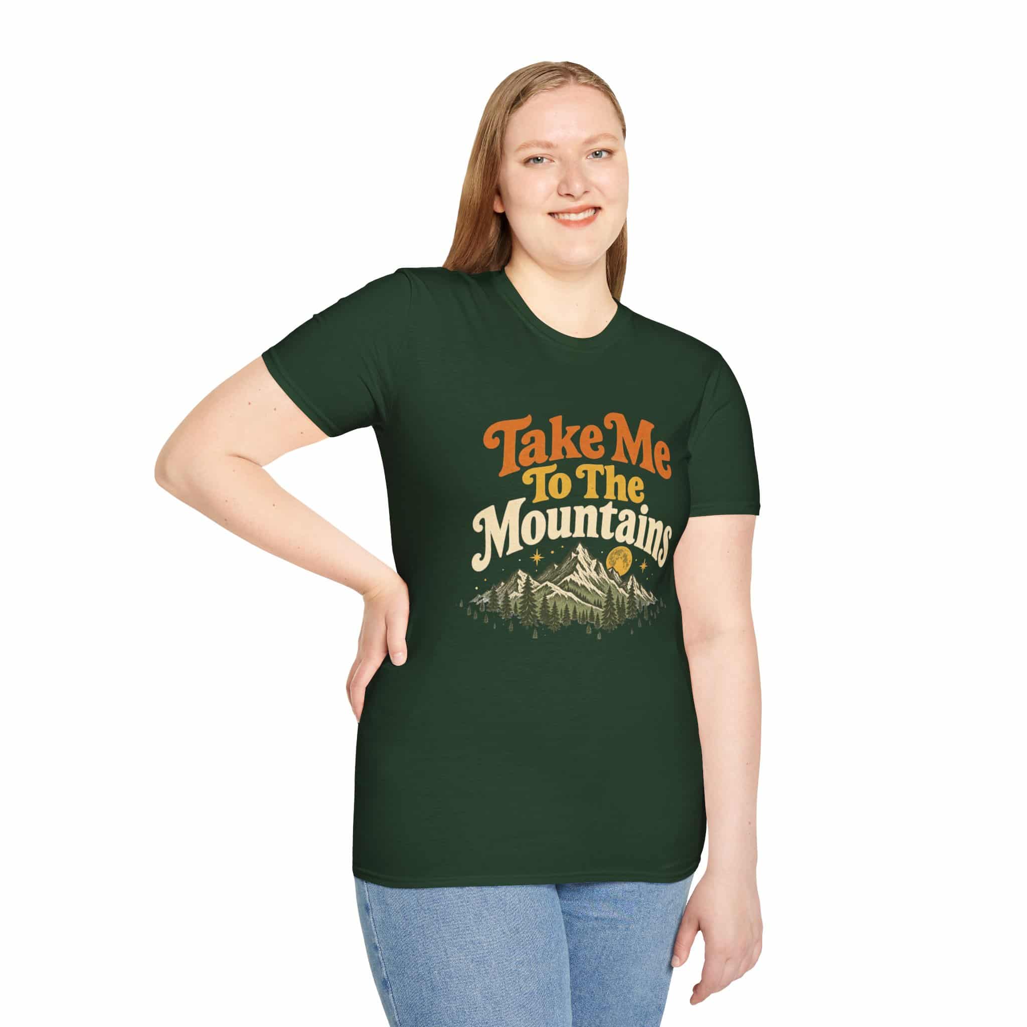 Take Me To The Mountains Unisex Softstyle T-Shirt | Vintage Outdoor Graphic Tee - Image 33