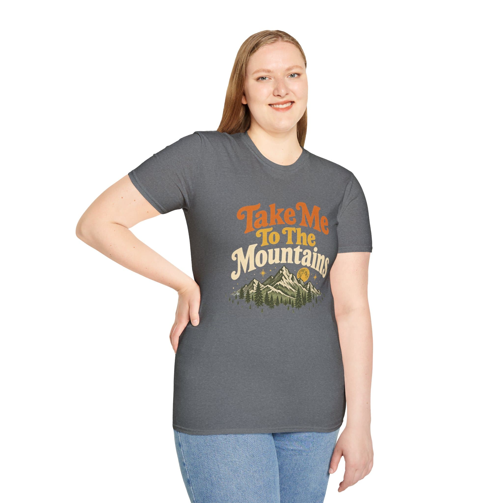Take Me To The Mountains Unisex Softstyle T-Shirt | Vintage Outdoor Graphic Tee - Image 40