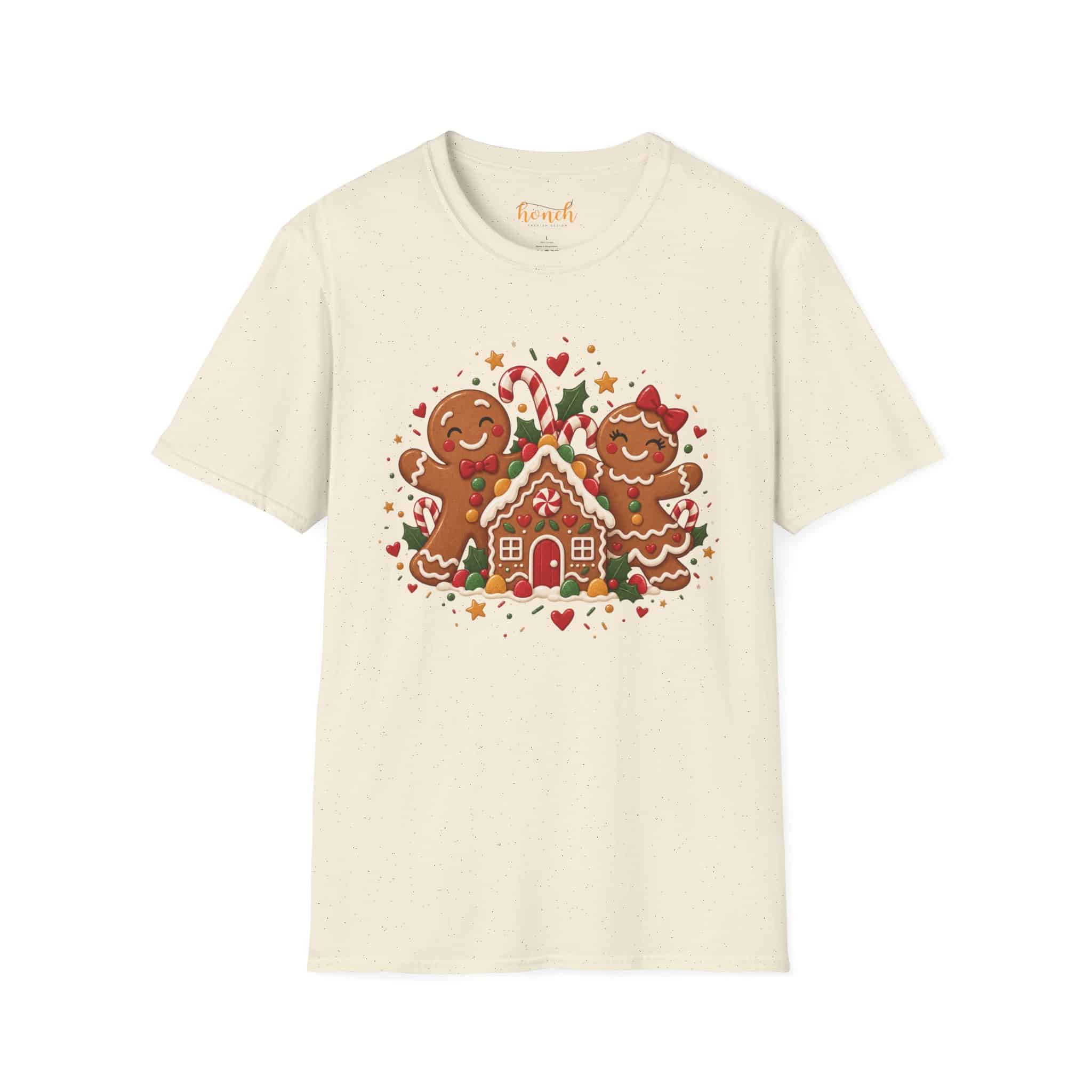 Gingerbread Gang Unisex Softstyle T-Shirt - Cute Gingerbread Christmas Graphic Tee - Image 9