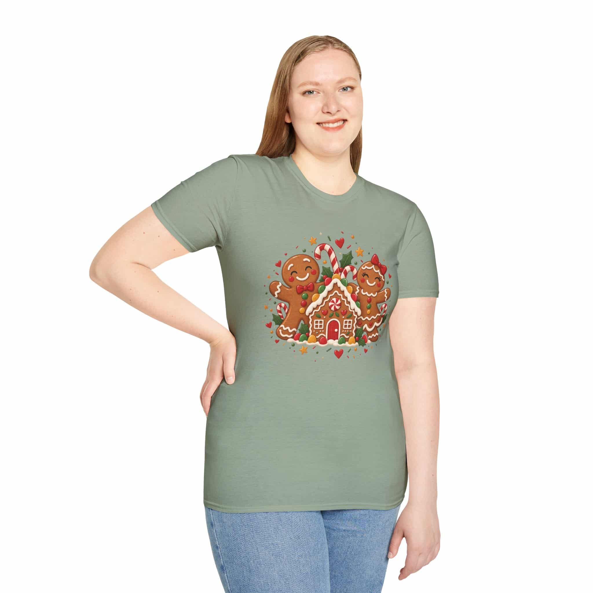 Gingerbread Gang Unisex Softstyle T-Shirt - Cute Gingerbread Christmas Graphic Tee - Image 19
