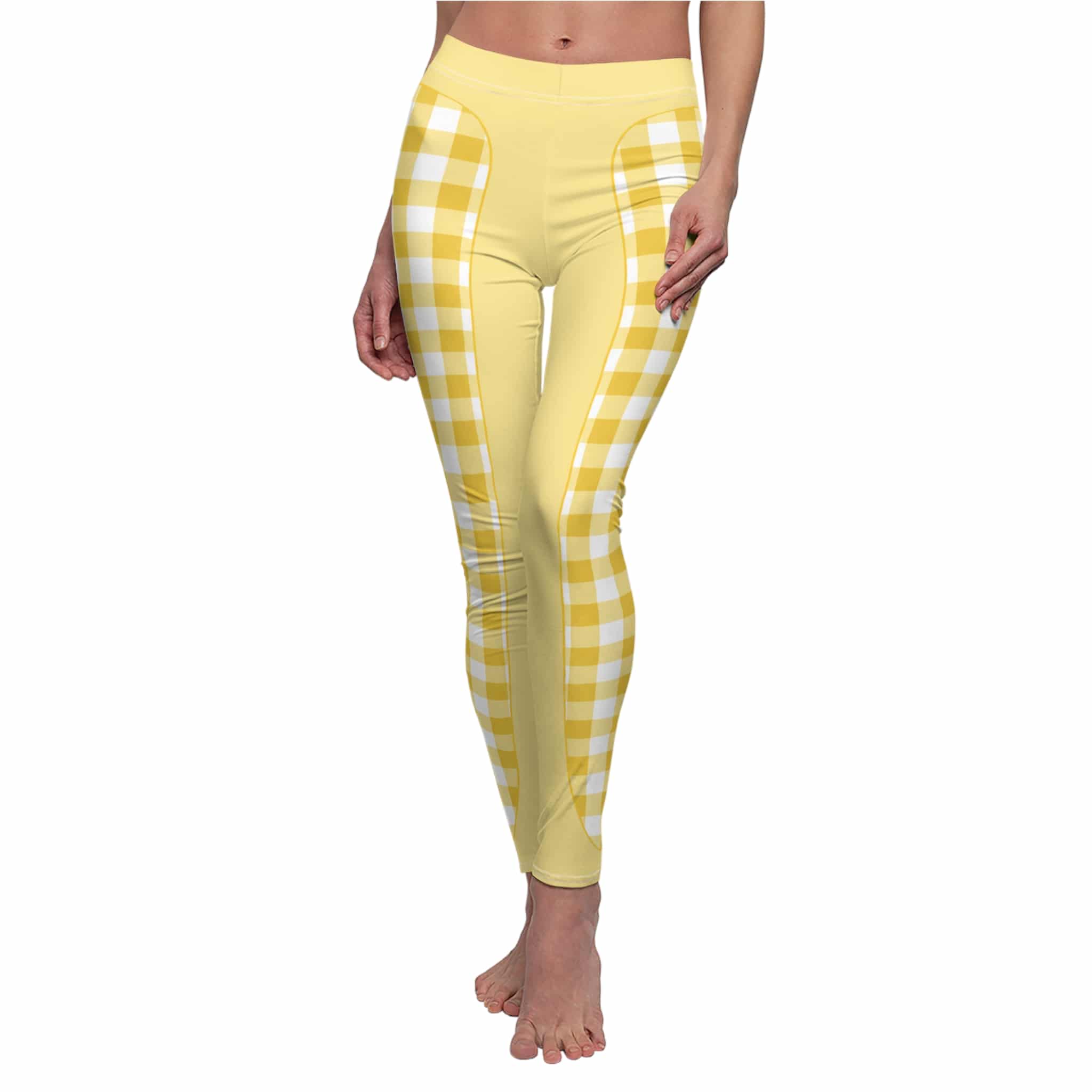 Butter yellow gingham leggings: a soft, sunny check for every day - Image 2