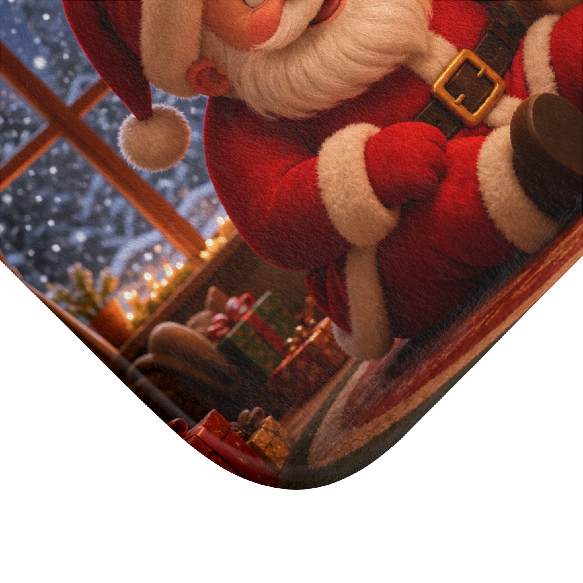 Christmas Santa & Friends Bath Mat - Festive Holiday Bathroom Rug with Santa, Reindeer & Snowman - Image 7