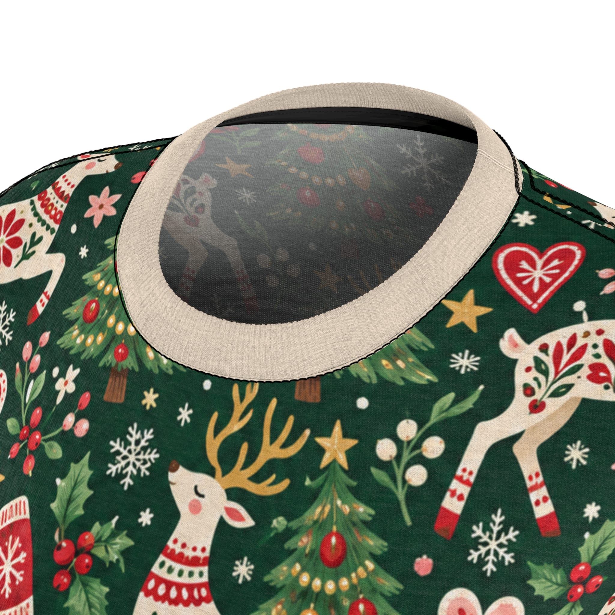 Coquette Christmas Bows Tee, Blush Pink Holiday Women's Festive Print Shirt - Image 12