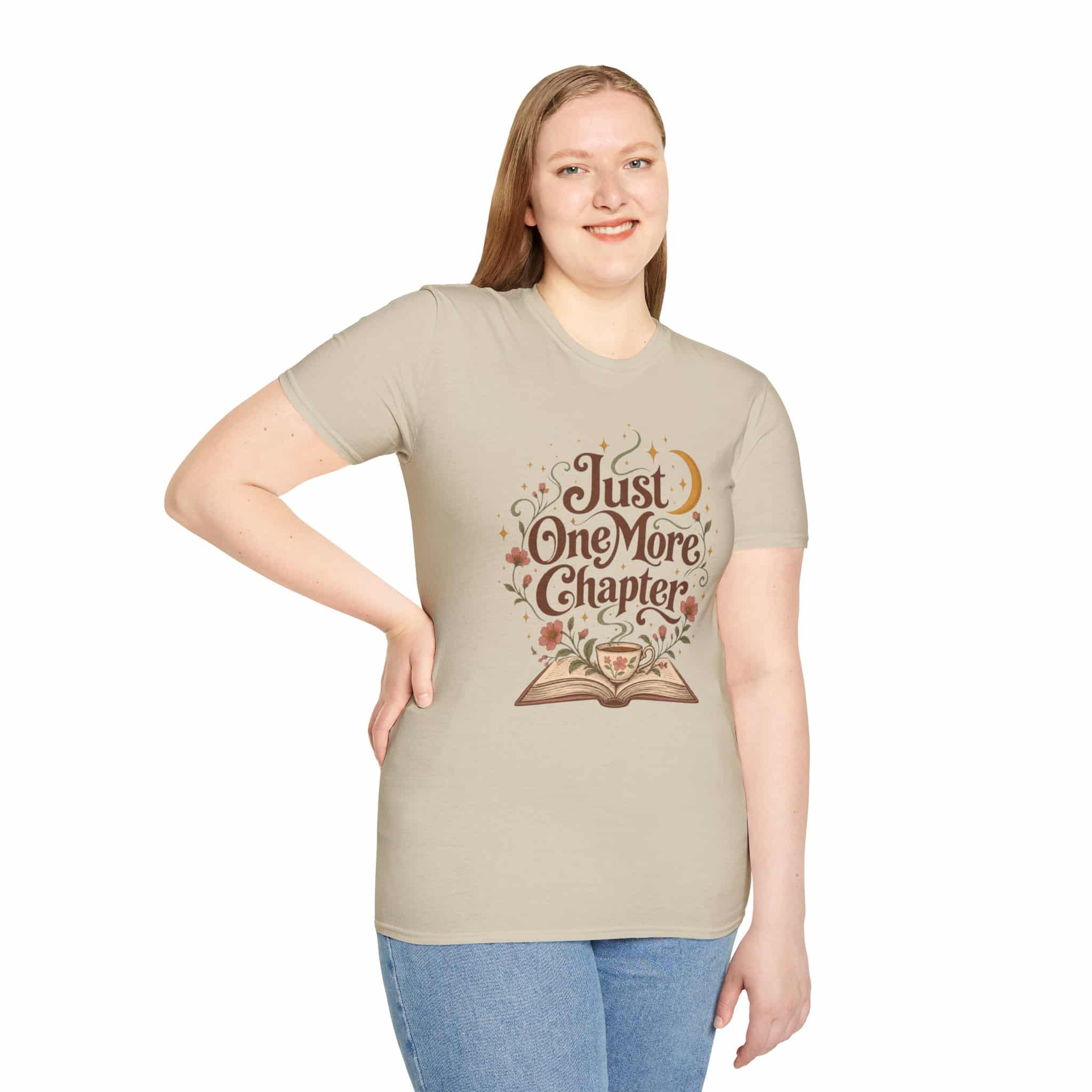 Just One More Chapter Unisex Softstyle T-Shirt - Book Lover Graphic Tee - Image 12