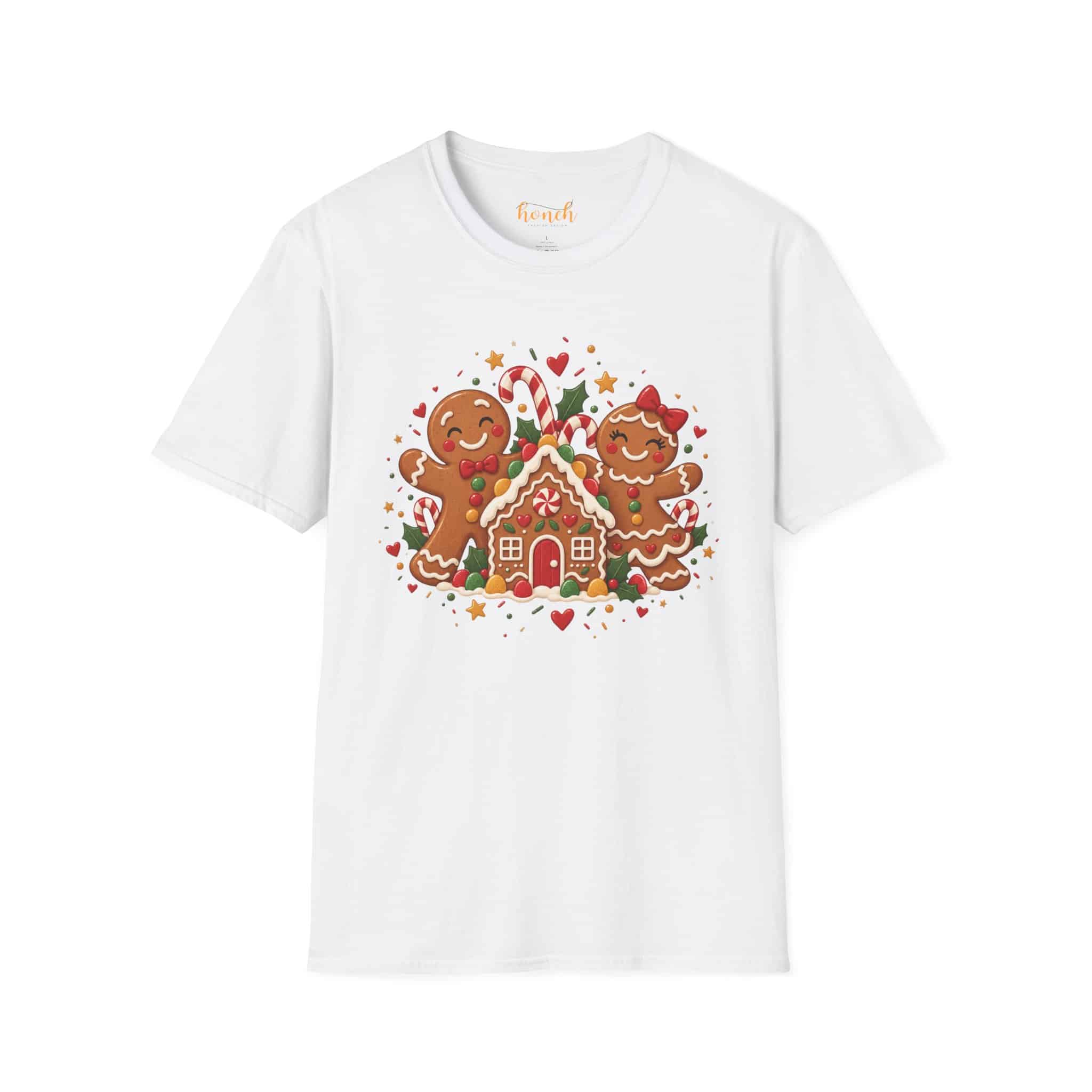 Gingerbread Gang Unisex Softstyle T-Shirt - Cute Gingerbread Christmas Graphic Tee - Image 2