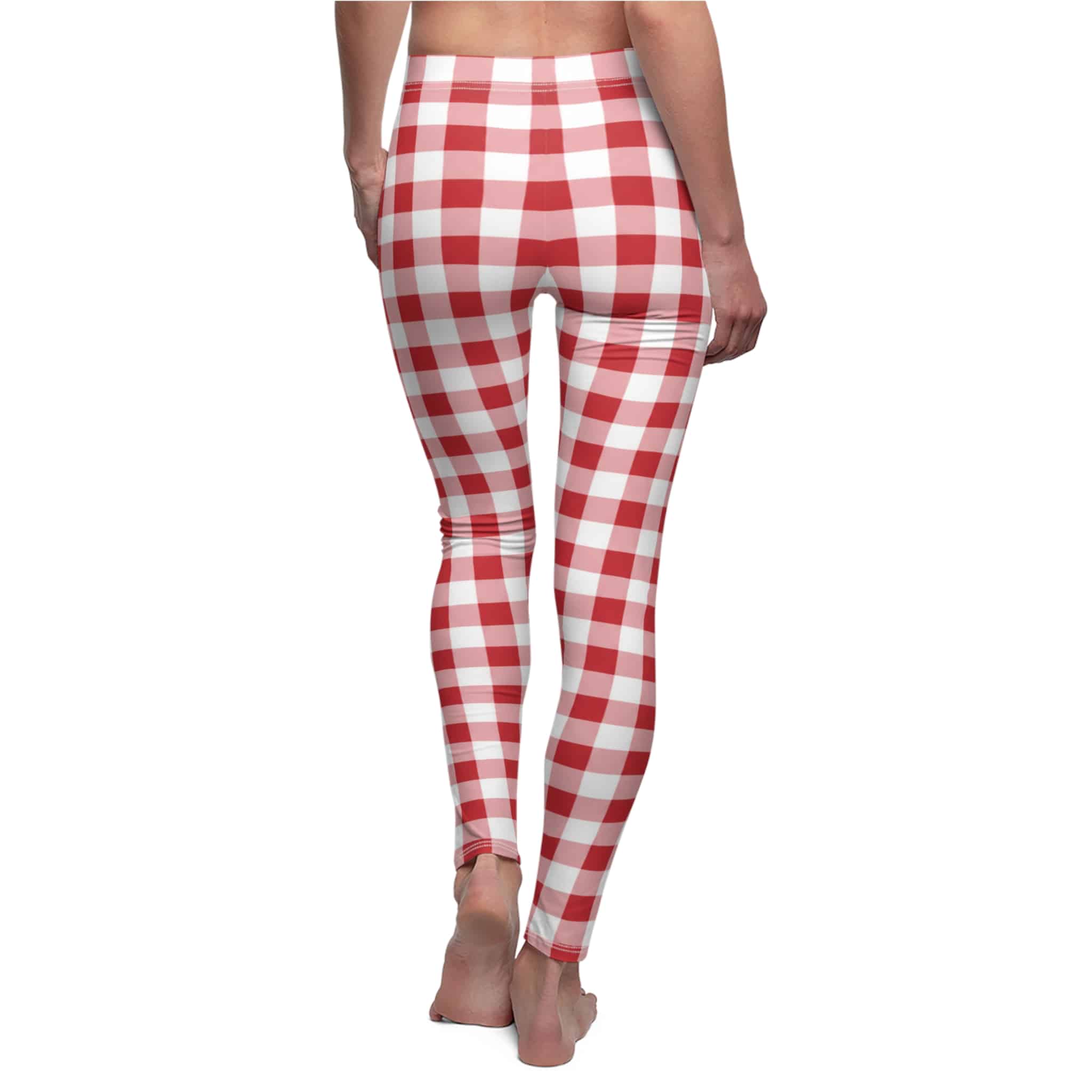 Red gingham leggings: a bold classic check with a cheerful picnic feel - Image 3