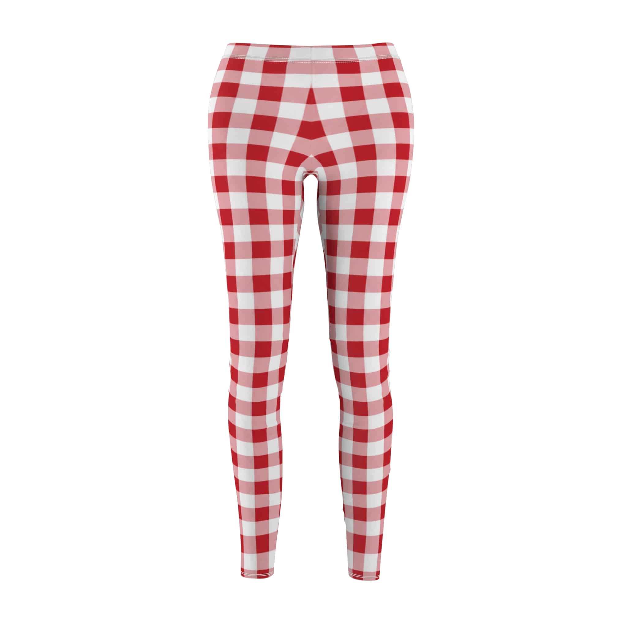 Red gingham leggings: a bold classic check with a cheerful picnic feel - Image 4