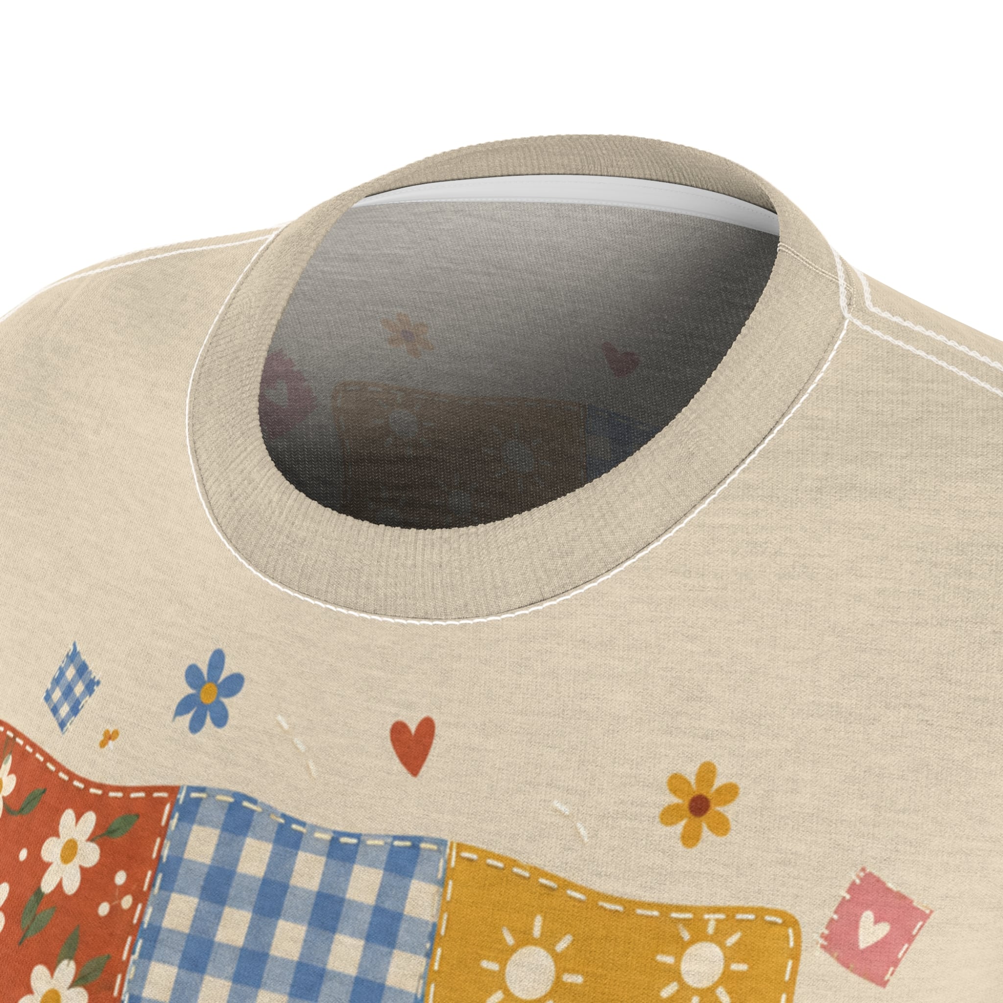 Boho Patchwork Quilt Tee - Vintage Quilt Print Women's T-Shirt - Image 6