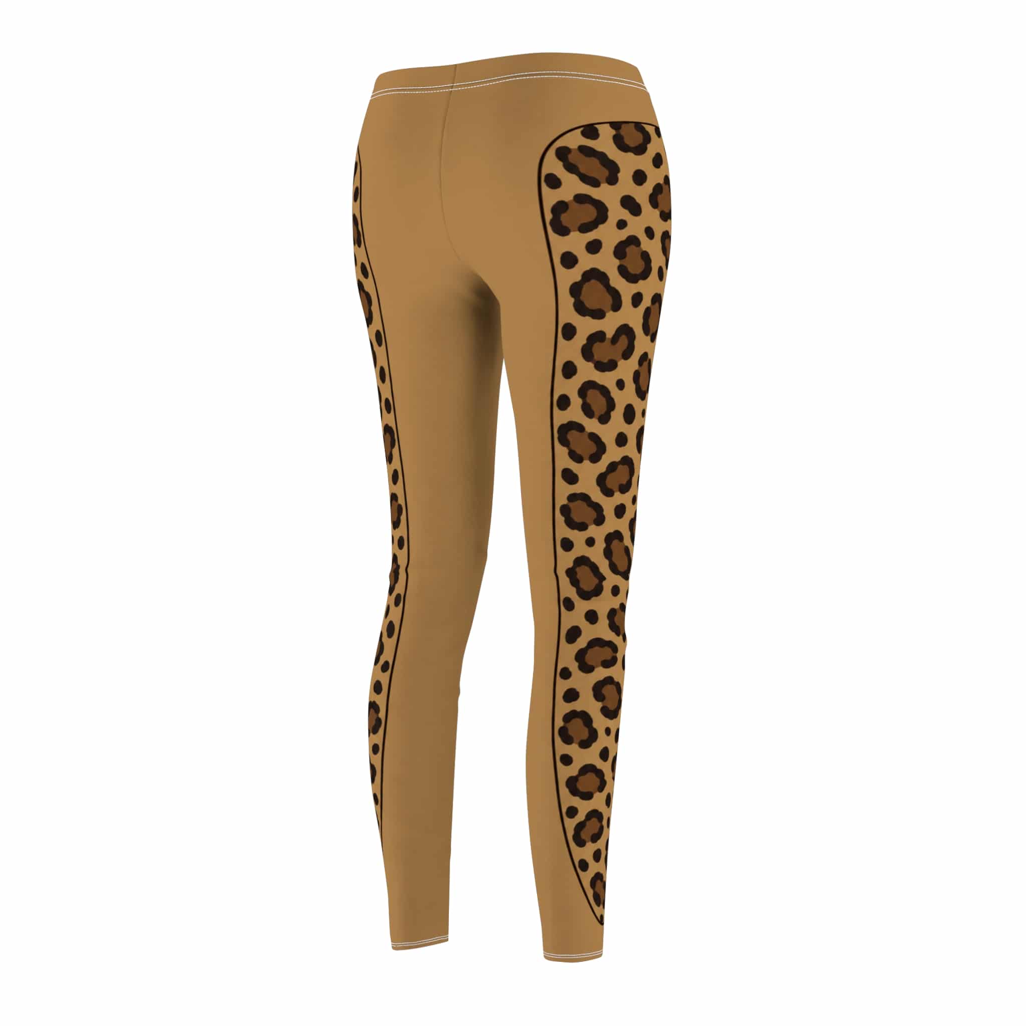Espresso leopard leggings, a sleek animal print panel in warm caramel - Image 7