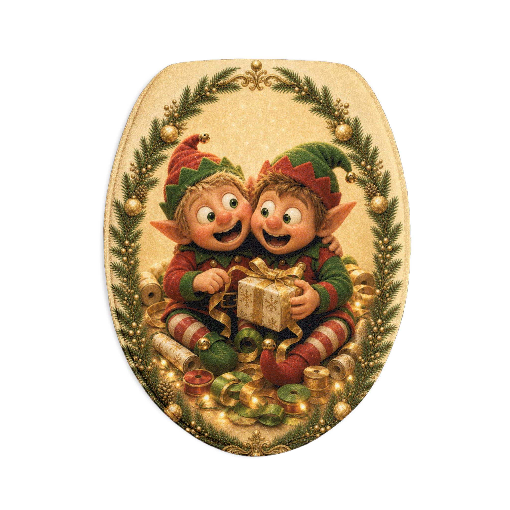 Christmas Elf Bath Mat Set - Festive 3‑Piece Holiday Bathroom Rugs - Image 2