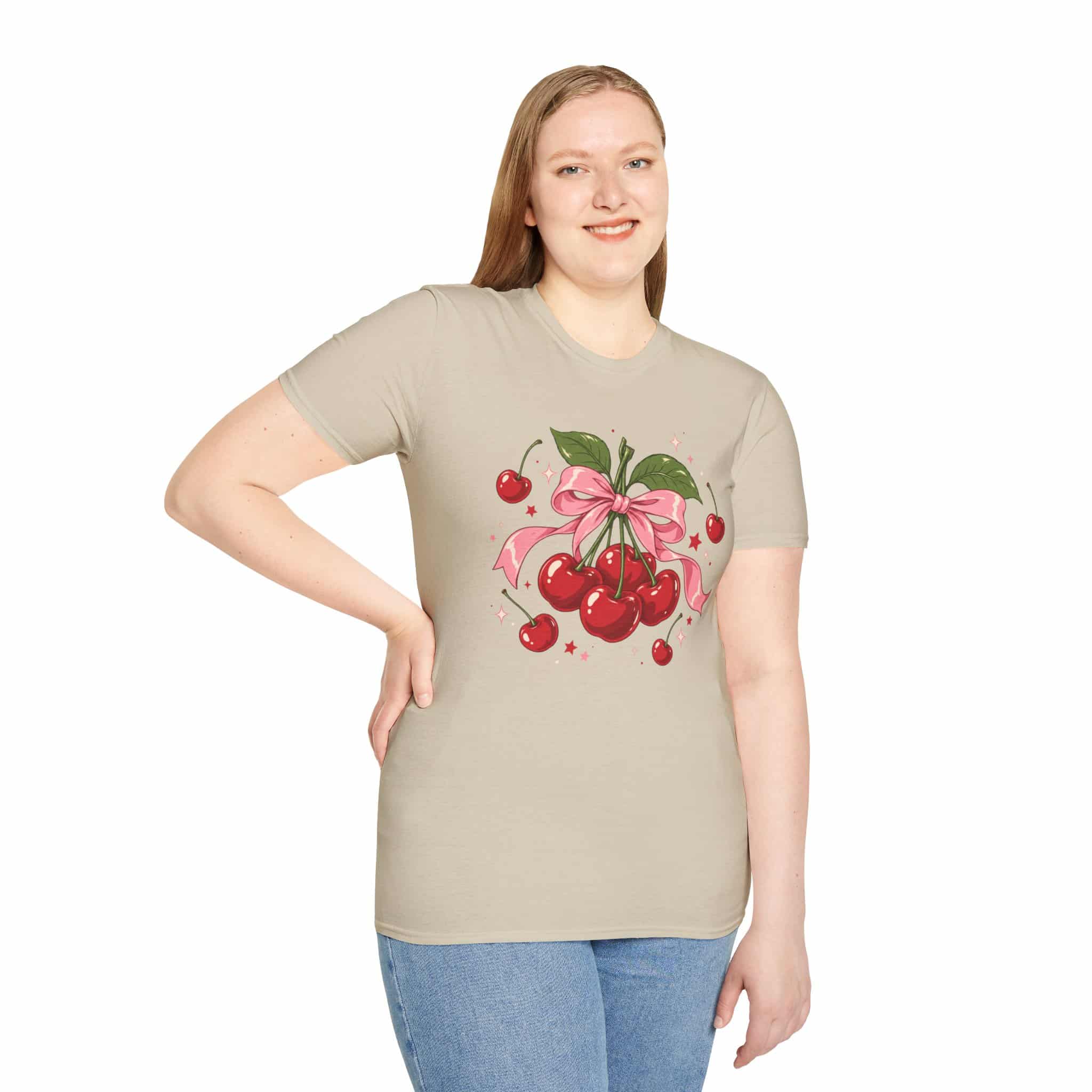 Cherry Pop Unisex Softstyle T-Shirt - Retro Cherry Graphic Tee - Image 14