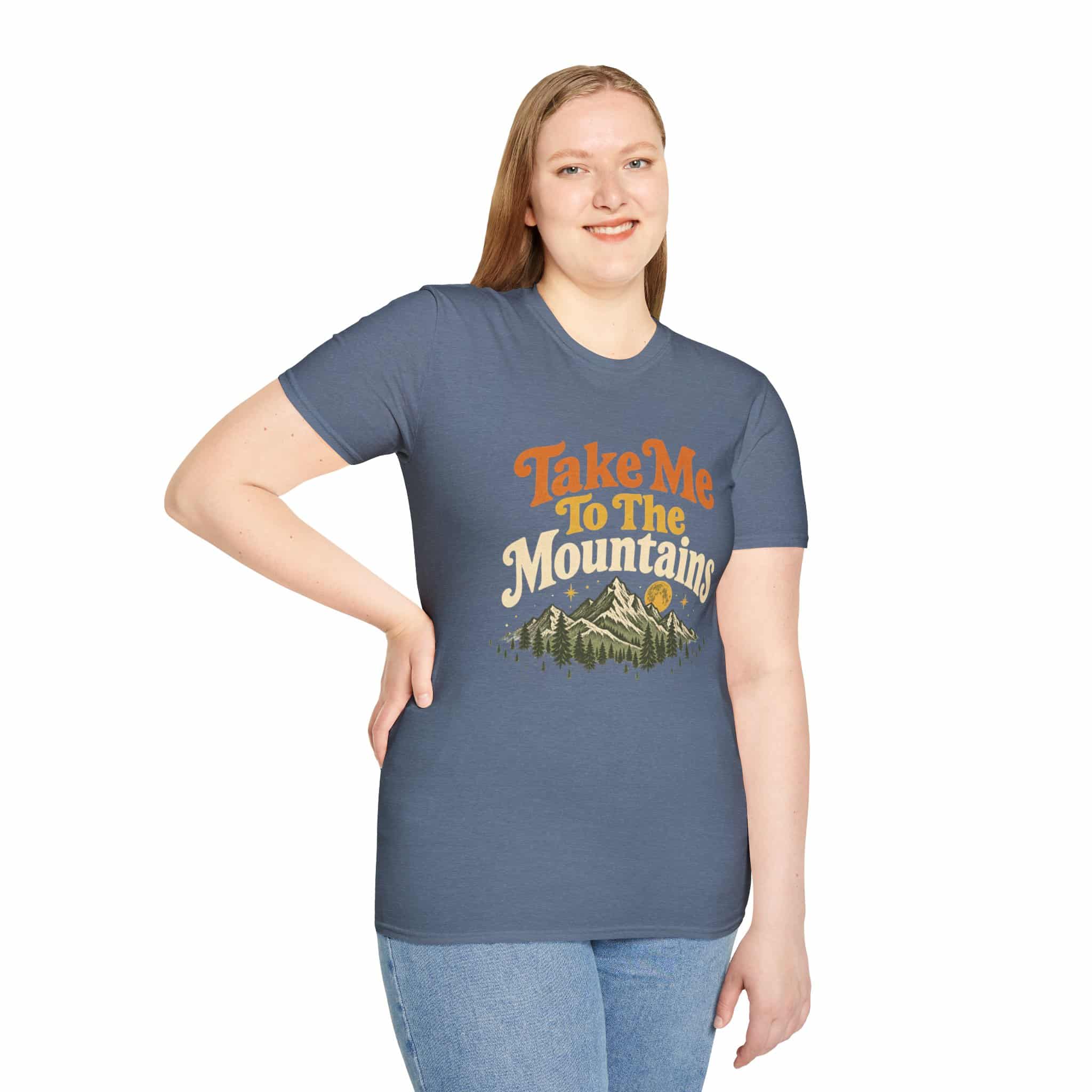 Take Me To The Mountains Unisex Softstyle T-Shirt | Vintage Outdoor Graphic Tee - Image 54