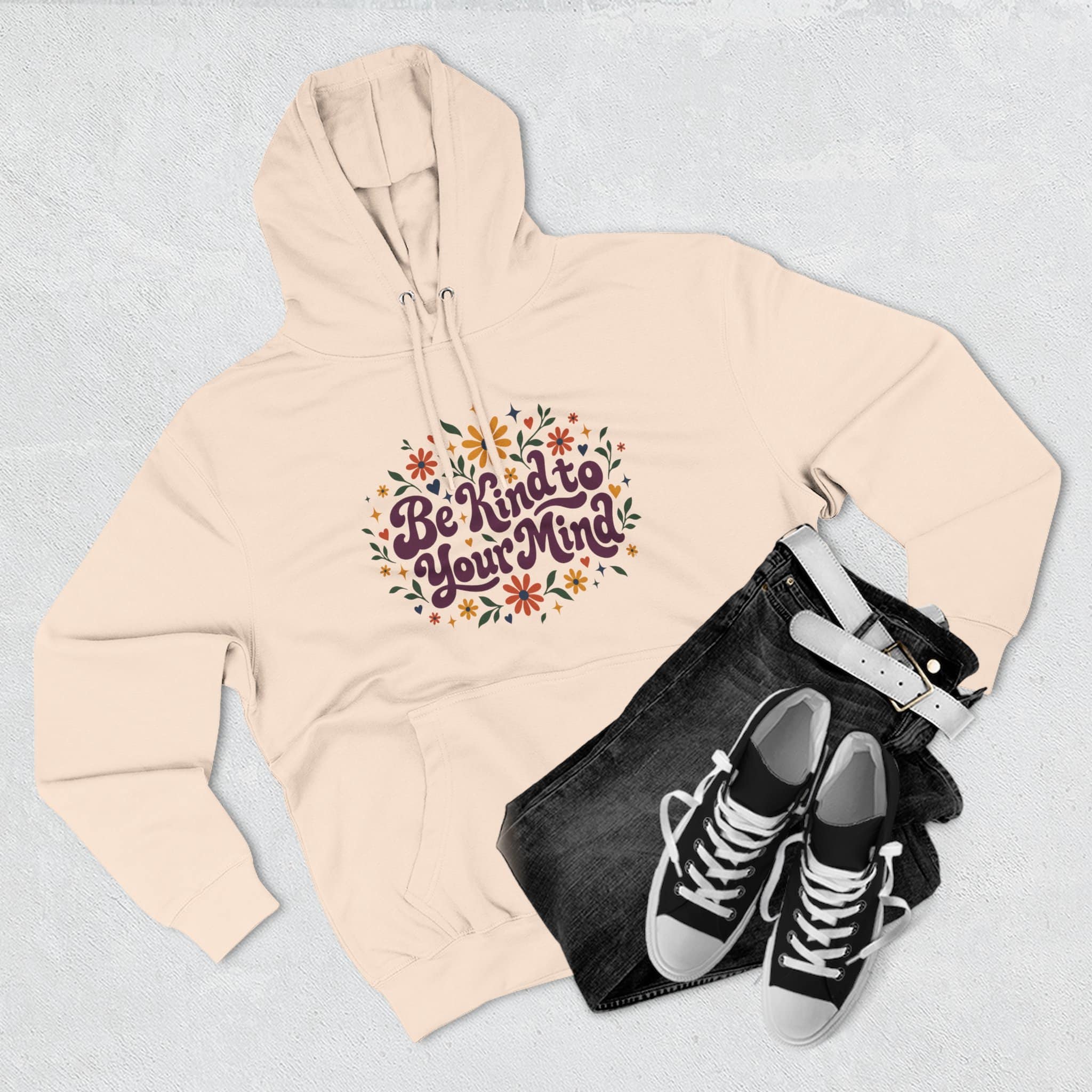 Be Kind to Your Mind Hoodie - Mental Health Awareness Retro Daisy Positivity Hoodie - Image 17