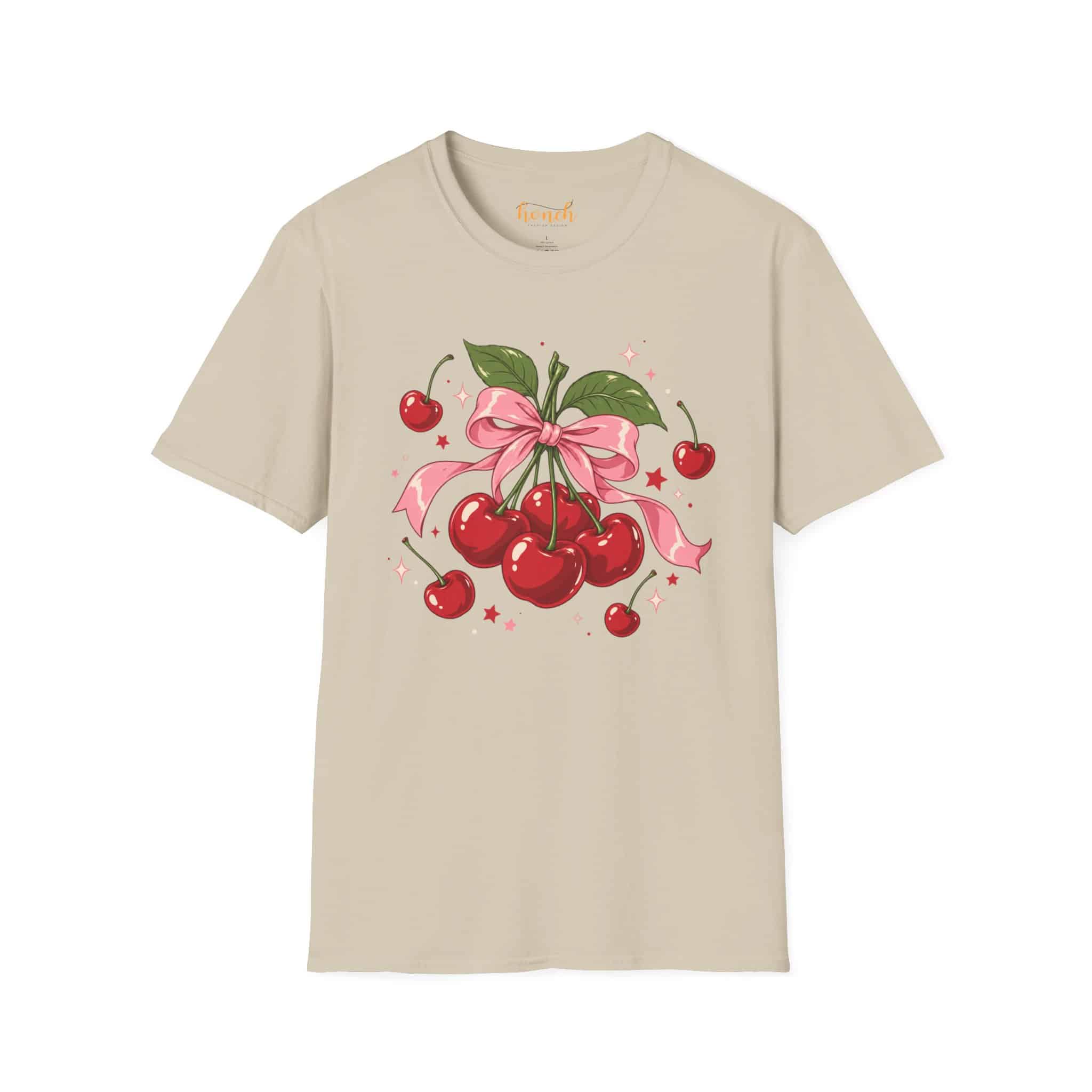 Cherry Pop Unisex Softstyle T-Shirt - Retro Cherry Graphic Tee - Image 10