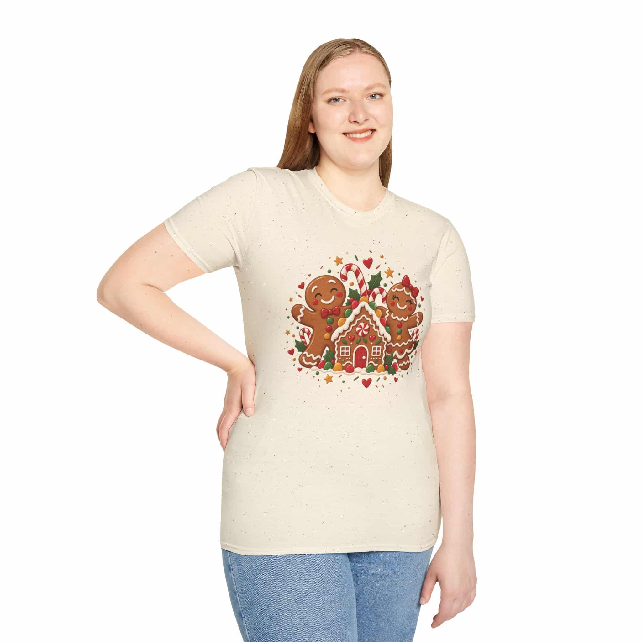 Gingerbread Gang Unisex Softstyle T-Shirt - Cute Gingerbread Christmas Graphic Tee - Image 12