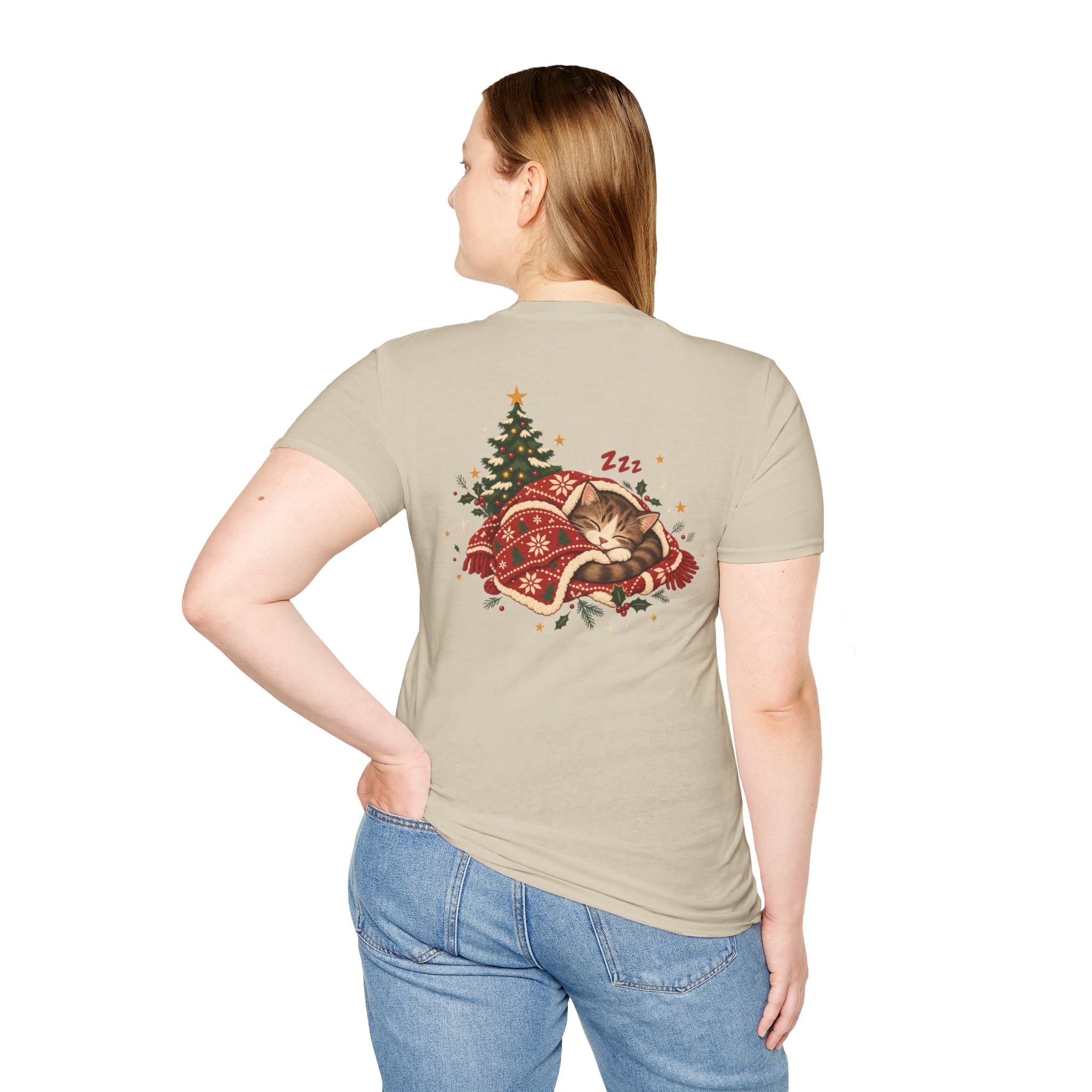 Most Likely To Nap Through Christmas Unisex Softstyle T-Shirt | Funny Holiday Graphic Tee - Image 13