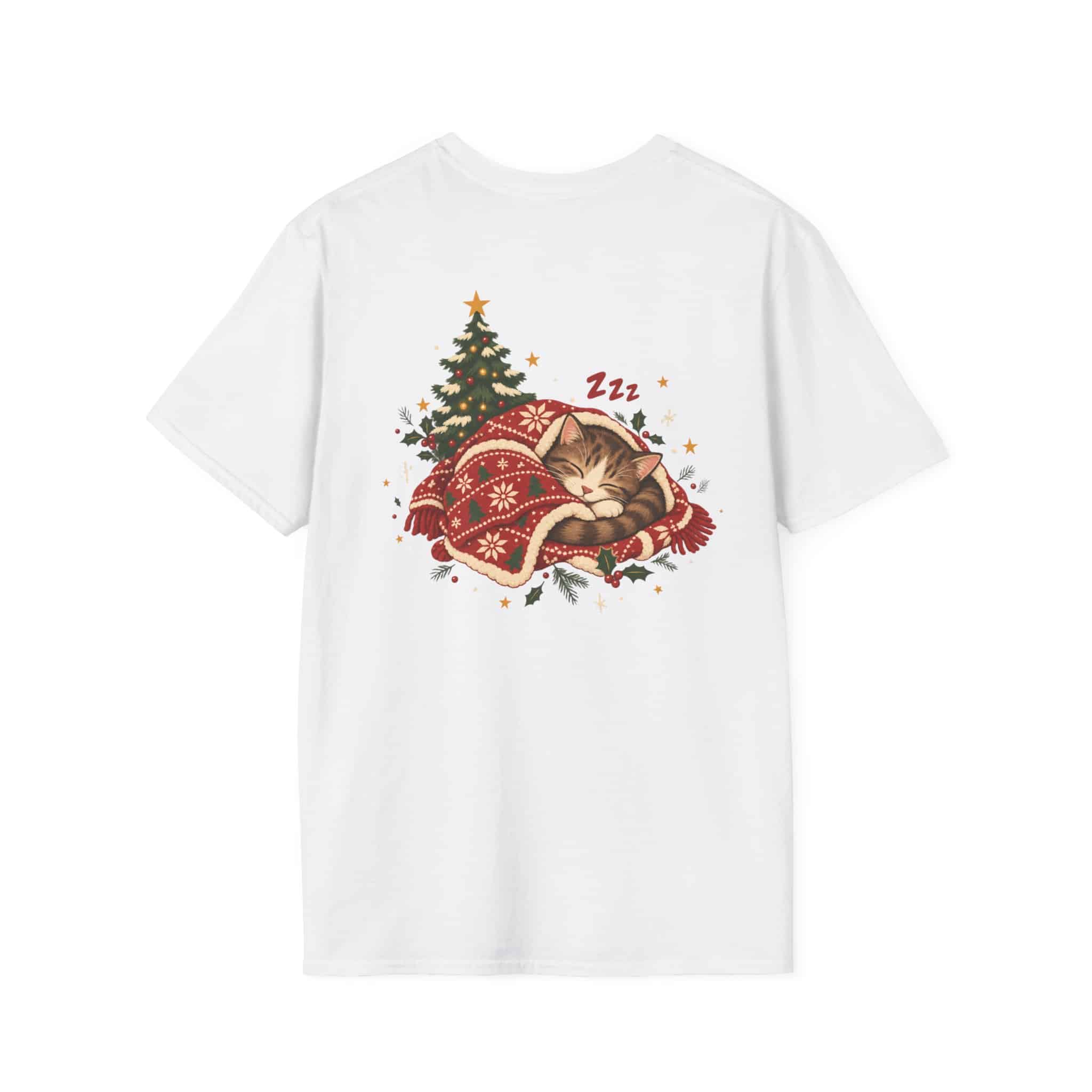 Most Likely To Nap Through Christmas Unisex Softstyle T-Shirt | Funny Holiday Graphic Tee - Image 3