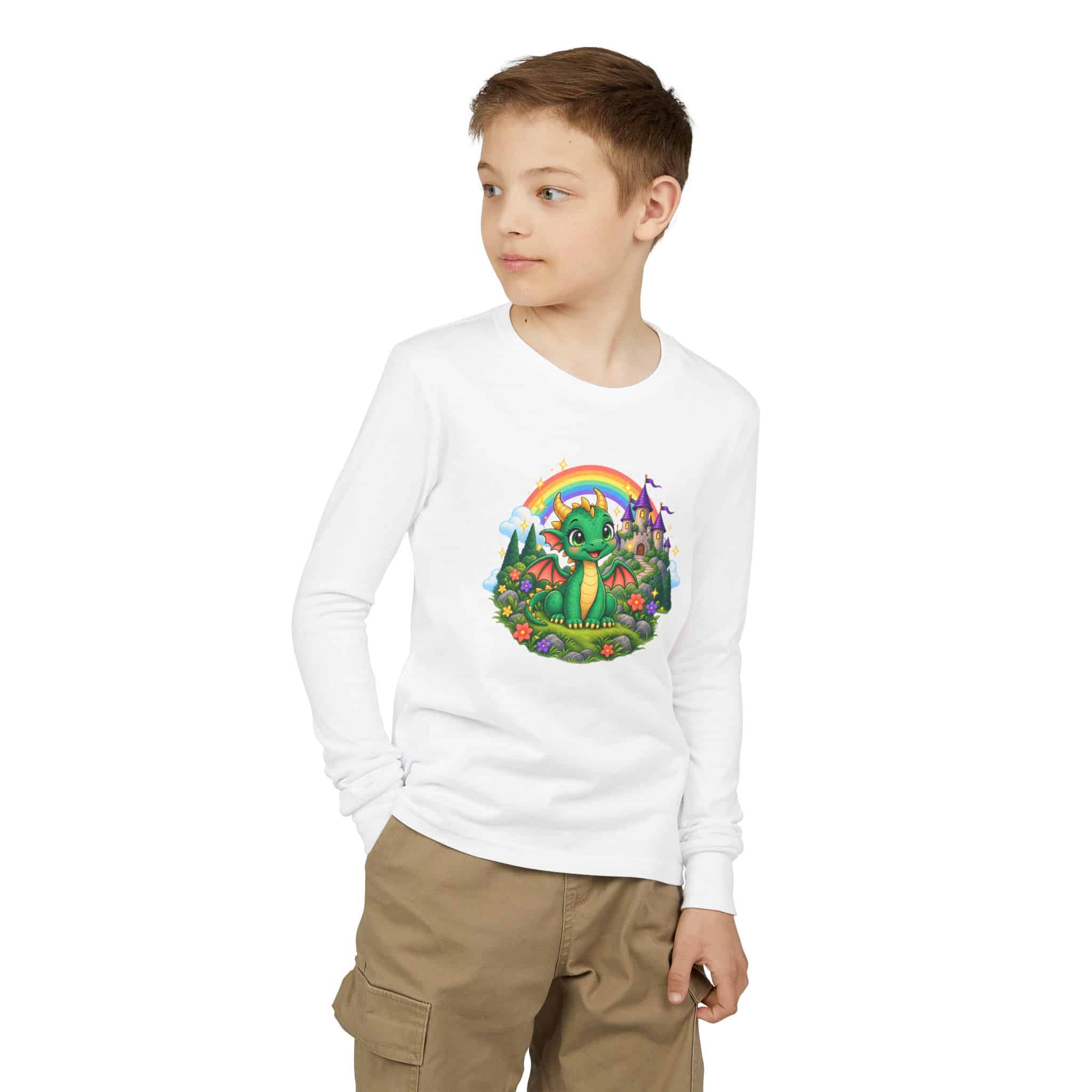 Rainbow Dragon - kids long sleeve tee by Honeh