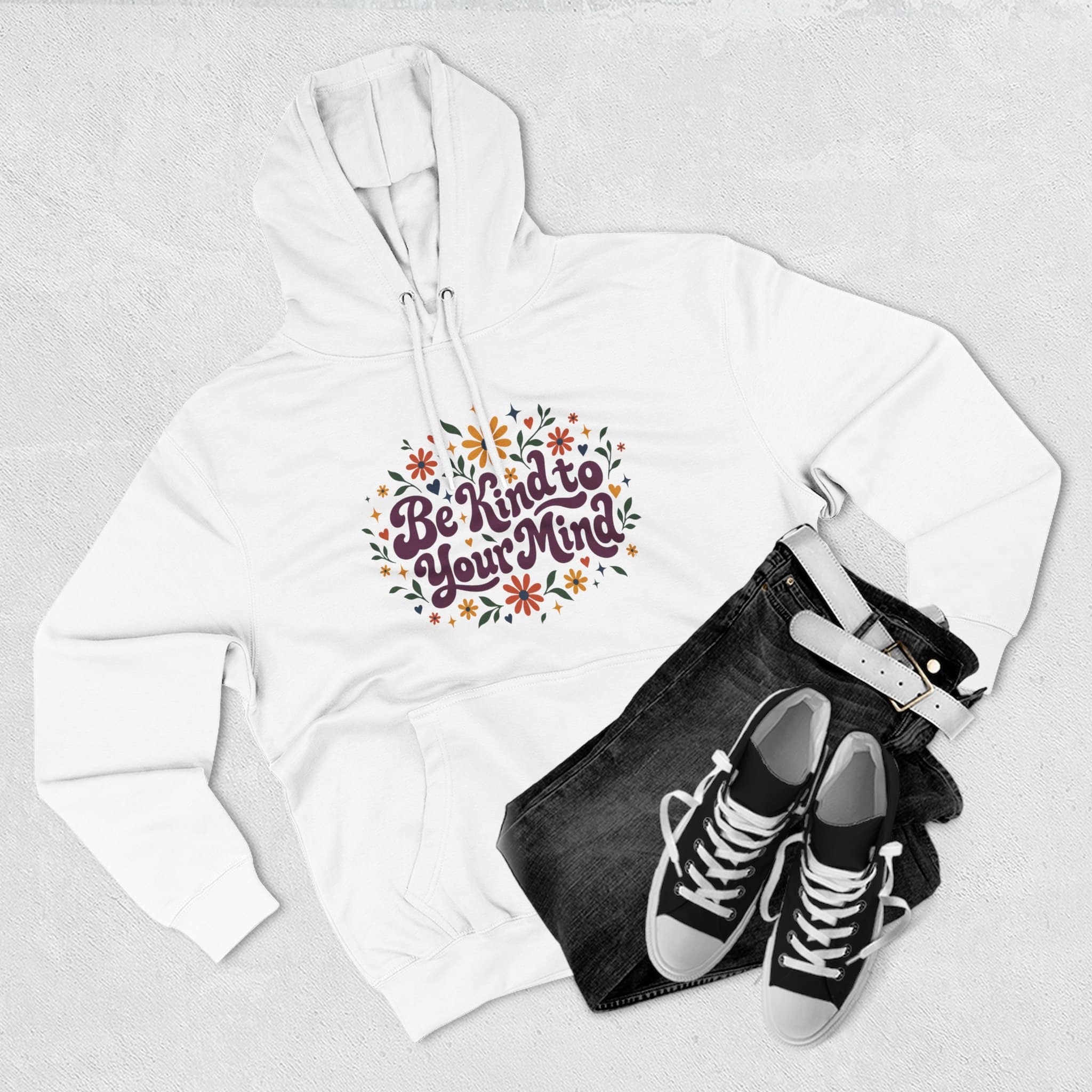 Be Kind to Your Mind Hoodie - Mental Health Awareness Retro Daisy Positivity Hoodie - Image 2