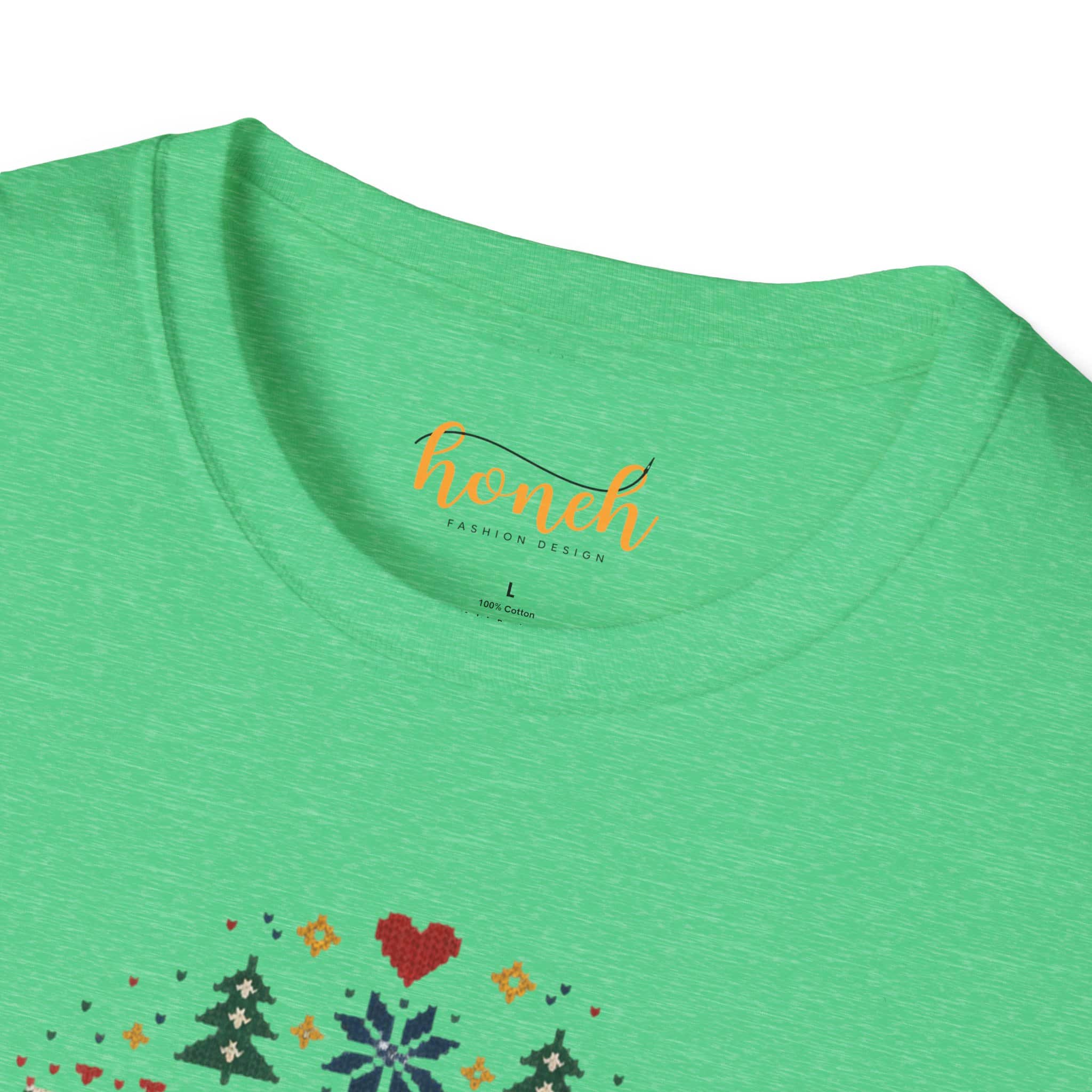 Fair Isle Reindeer Unisex Softstyle T-Shirt - Knit-Look Christmas Graphic Tee - Image 25