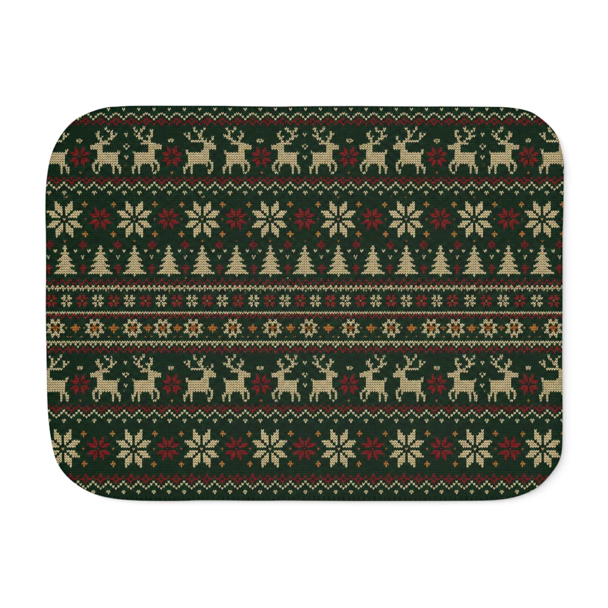 Christmas Fair Isle Sherpa Blanket — Cozy Reindeer & Tree Throw - Image 18