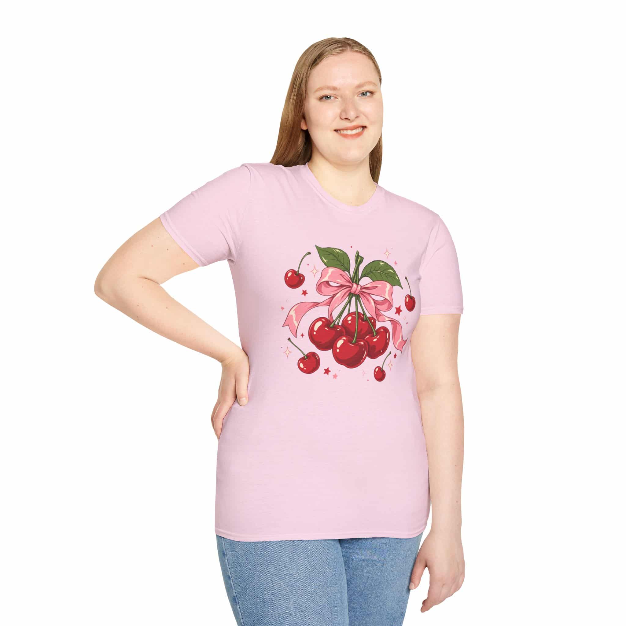 Cherry Pop Unisex Softstyle T-Shirt - Retro Cherry Graphic Tee - Image 30