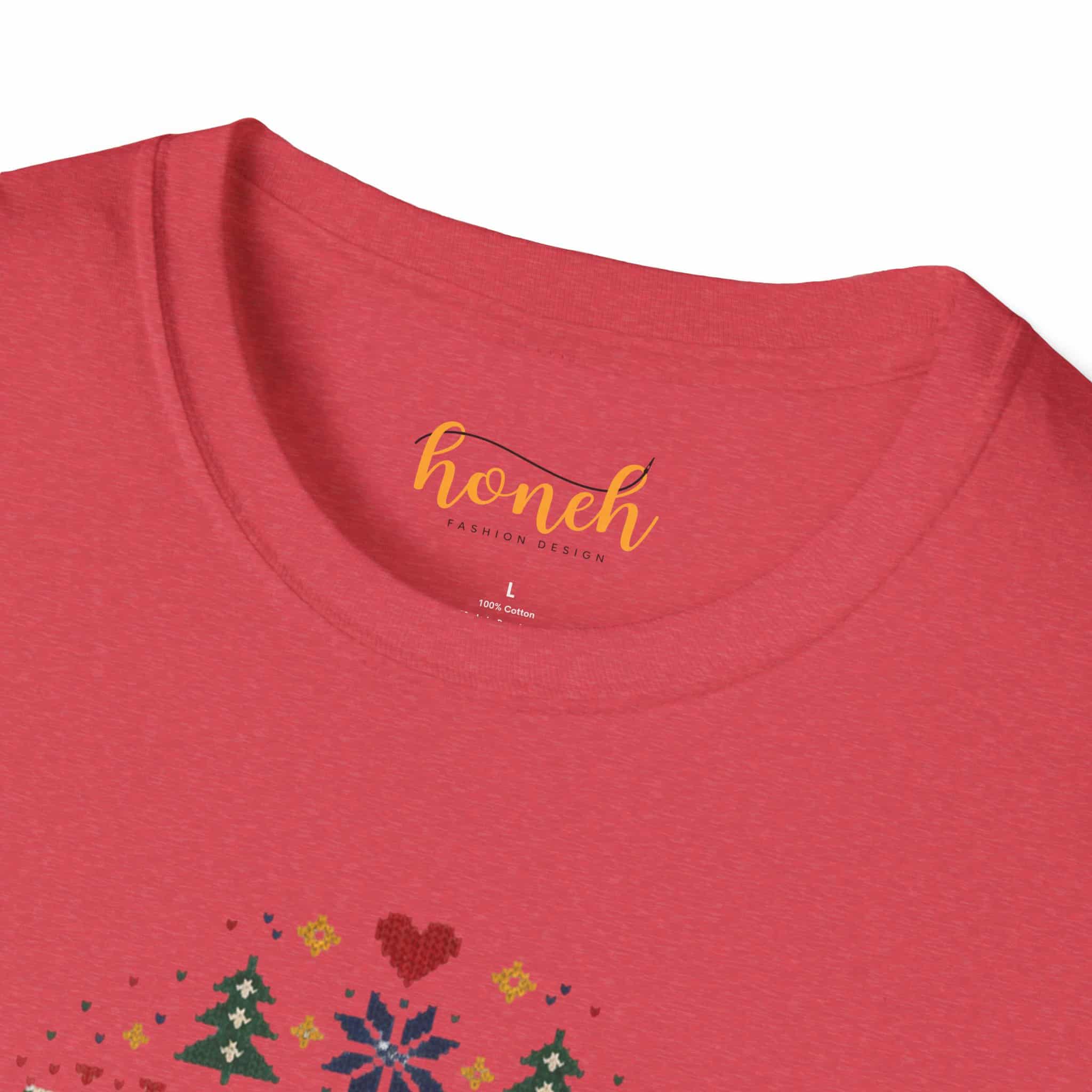Fair Isle Reindeer Unisex Softstyle T-Shirt - Knit-Look Christmas Graphic Tee - Image 39