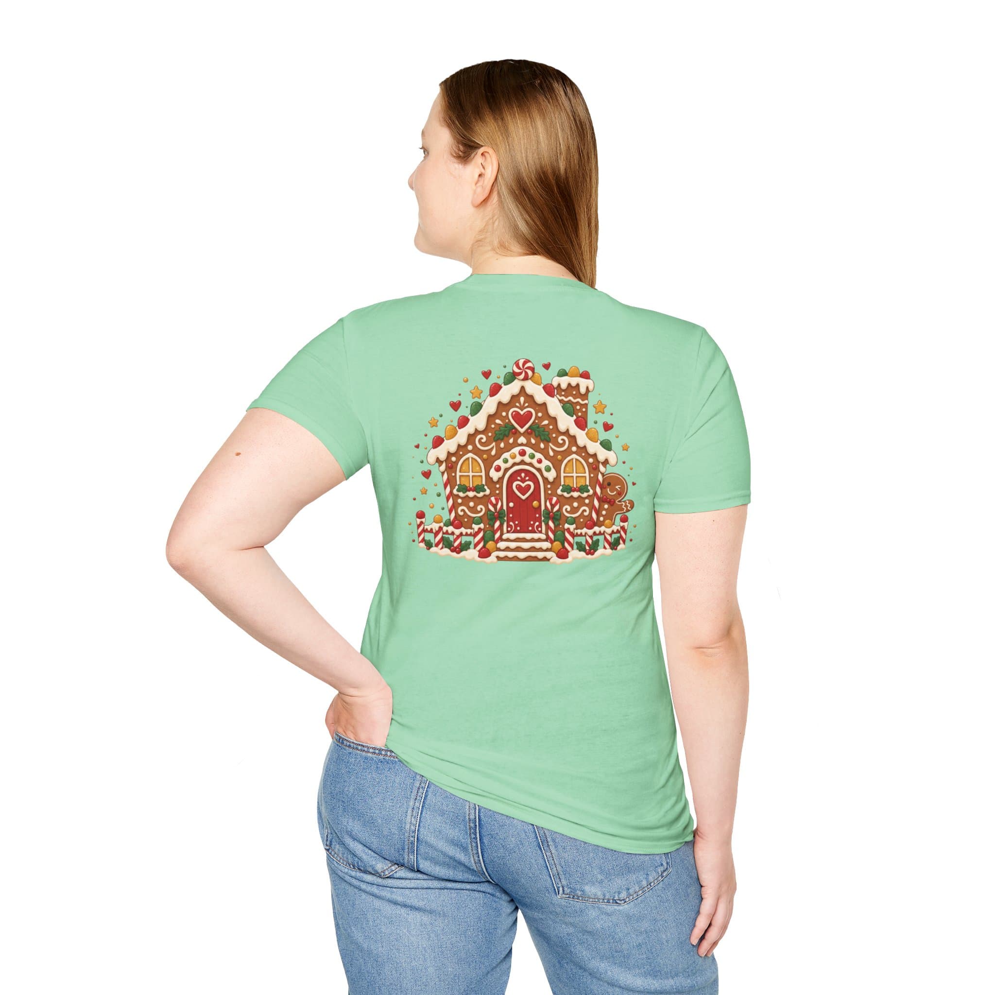 Gingerbread Gang Unisex Softstyle T-Shirt - Cute Gingerbread Christmas Graphic Tee - Image 27