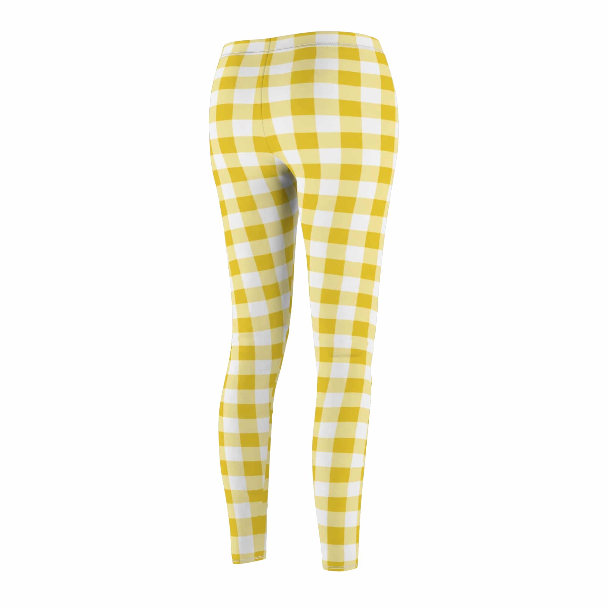 Sunny butter yellow check leggings: gingham with a soft, fresh feel - Image 7