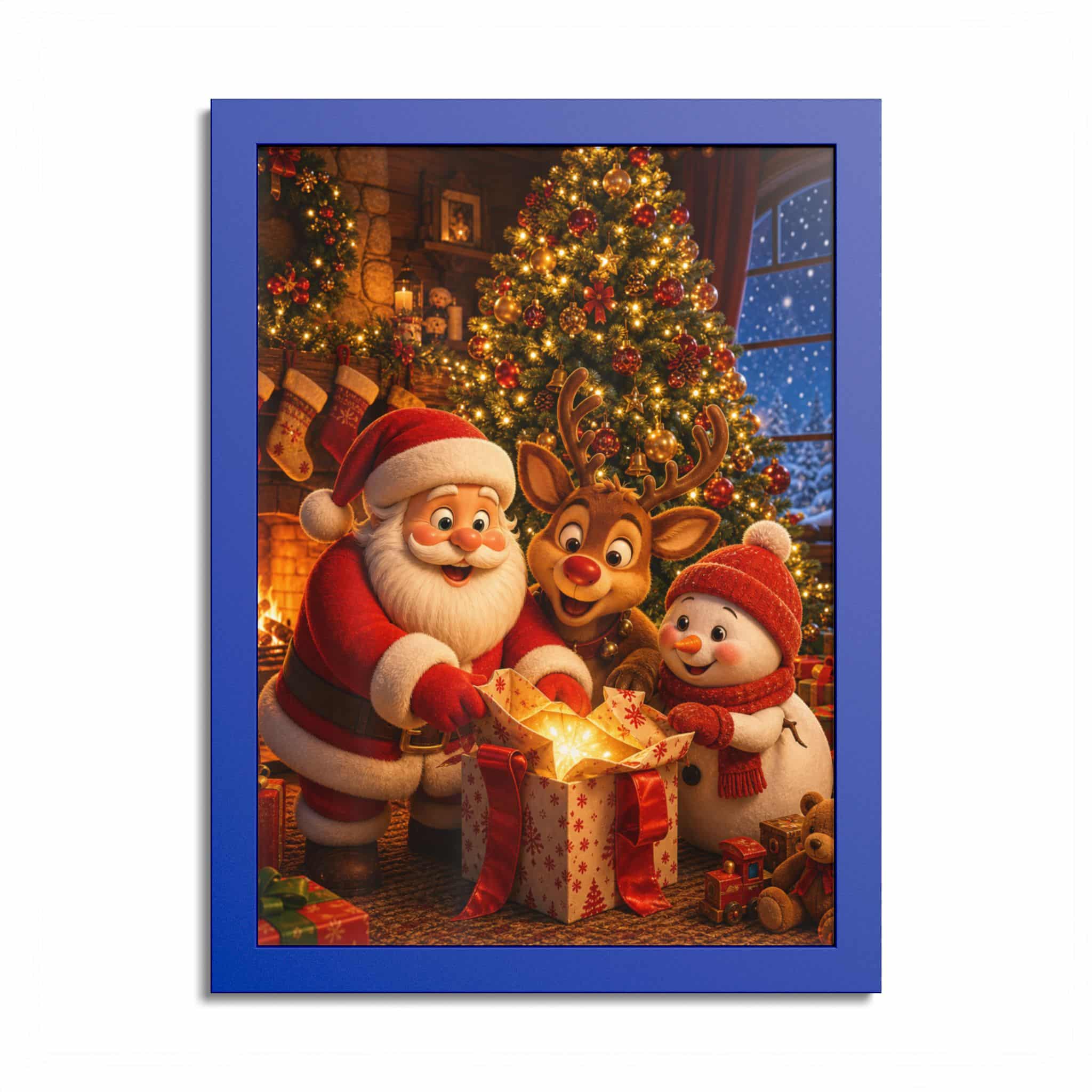 Santa Reindeer Snowman under the Tree Christmas Poster - Image 19