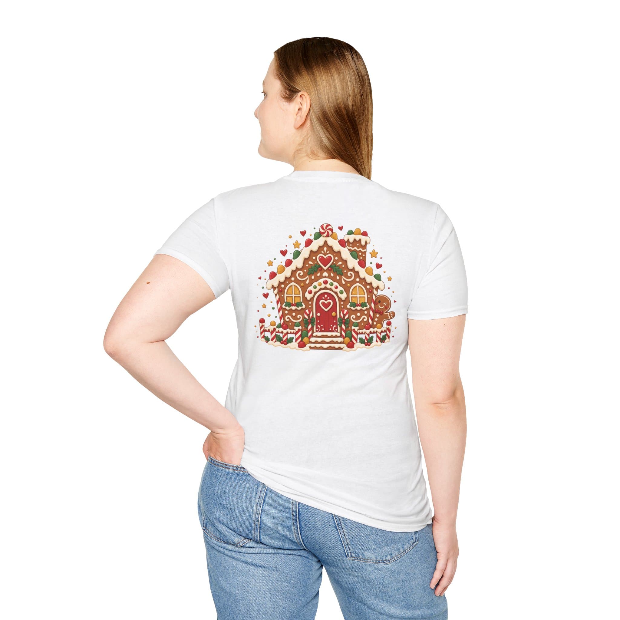 Gingerbread Gang Unisex Softstyle T-Shirt - Cute Gingerbread Christmas Graphic Tee - Image 6