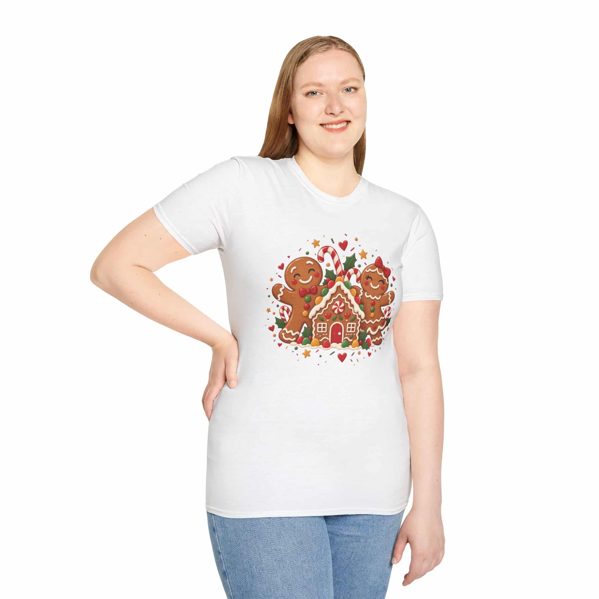 Gingerbread Gang Unisex Softstyle T-Shirt - Cute Gingerbread Christmas Graphic Tee - Image 5