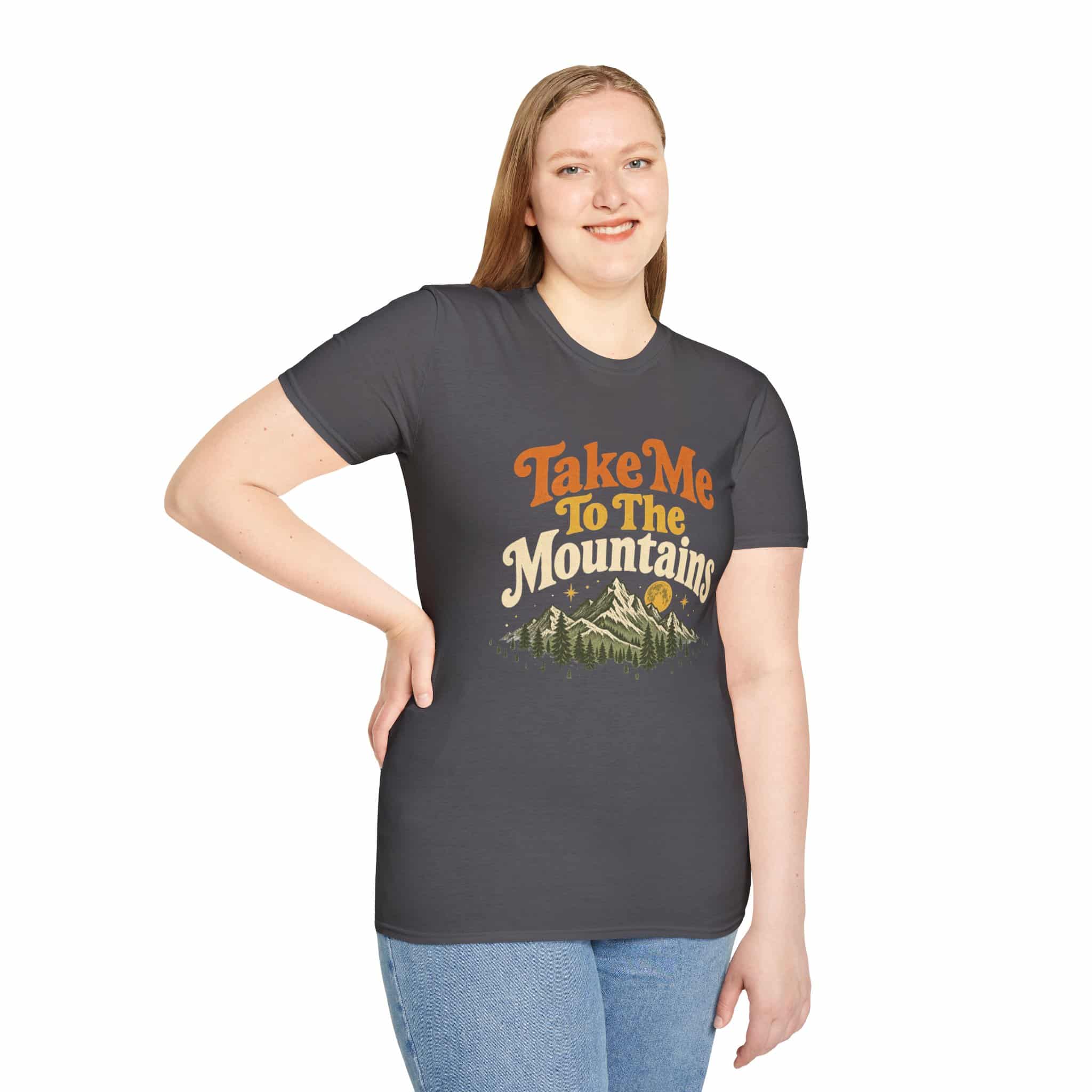Take Me To The Mountains Unisex Softstyle T-Shirt | Vintage Outdoor Graphic Tee - Image 61