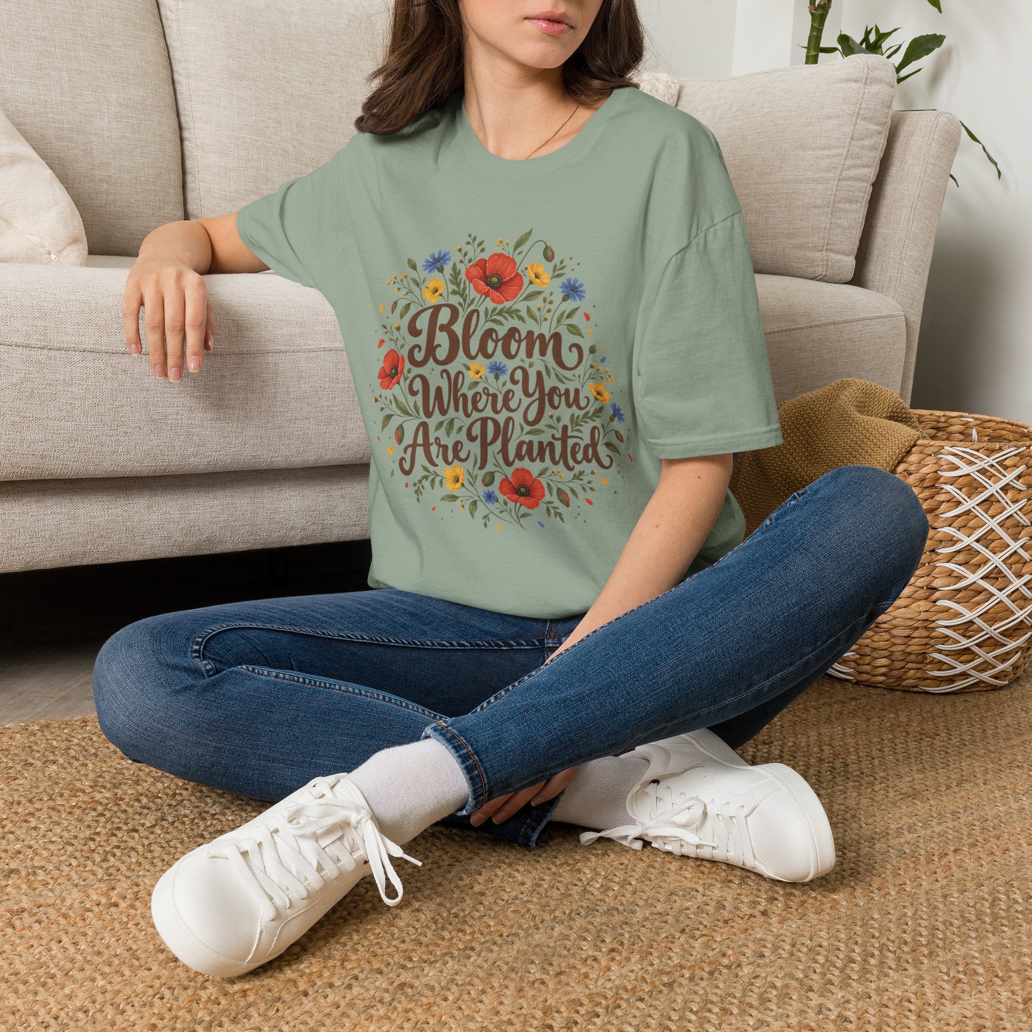 Bloom Where You Are Planted Unisex Softstyle T-Shirt - Wildflower Quote Graphic Tee - Image 29