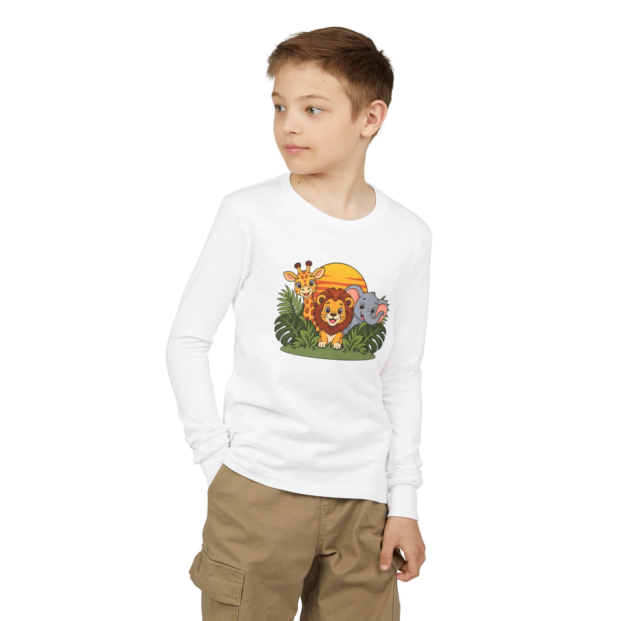Jungle Safari Animals - kids long sleeve tee by Honeh