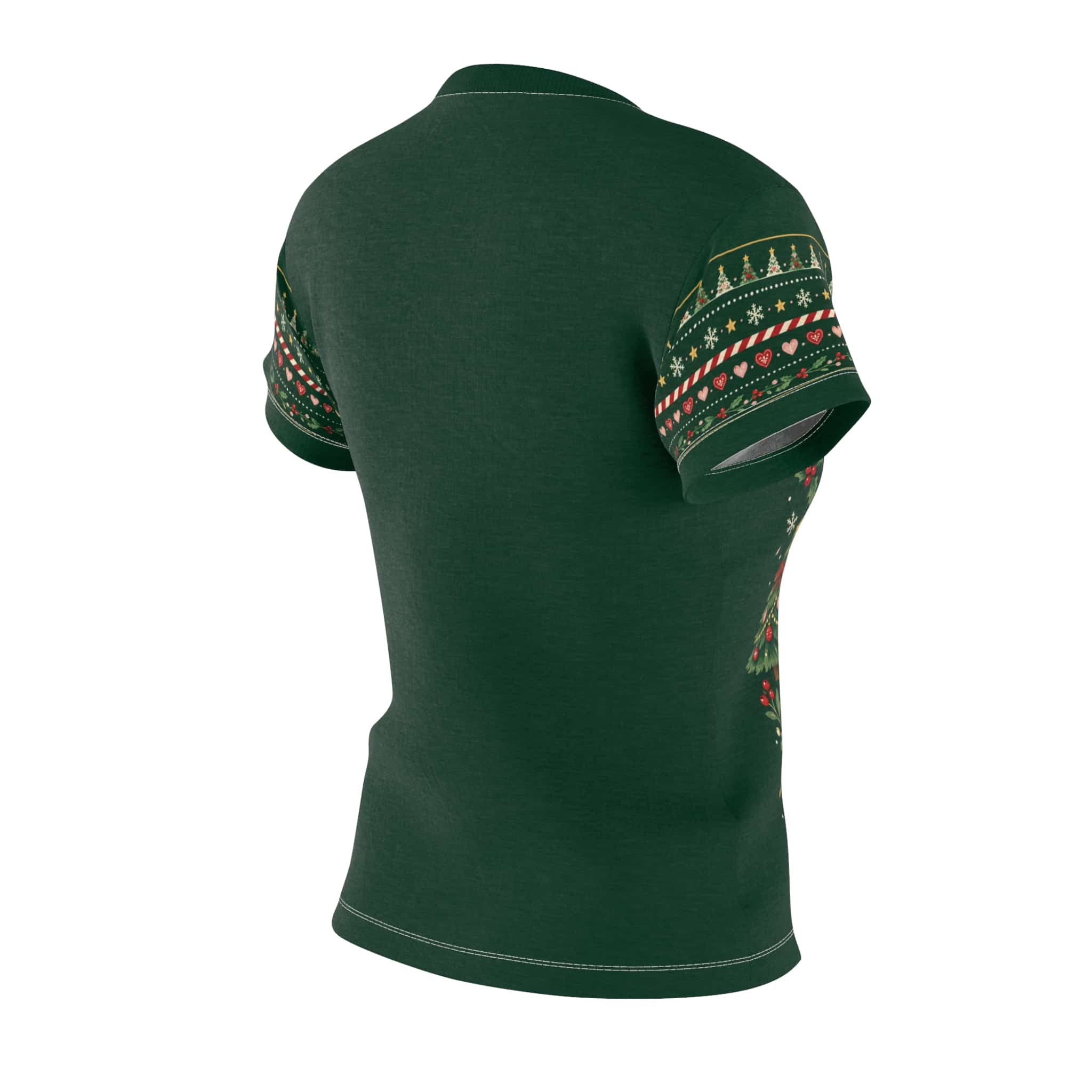 Women's Christmas Reindeer Tee - Festive Green Holiday Graphic Shirt - Image 5