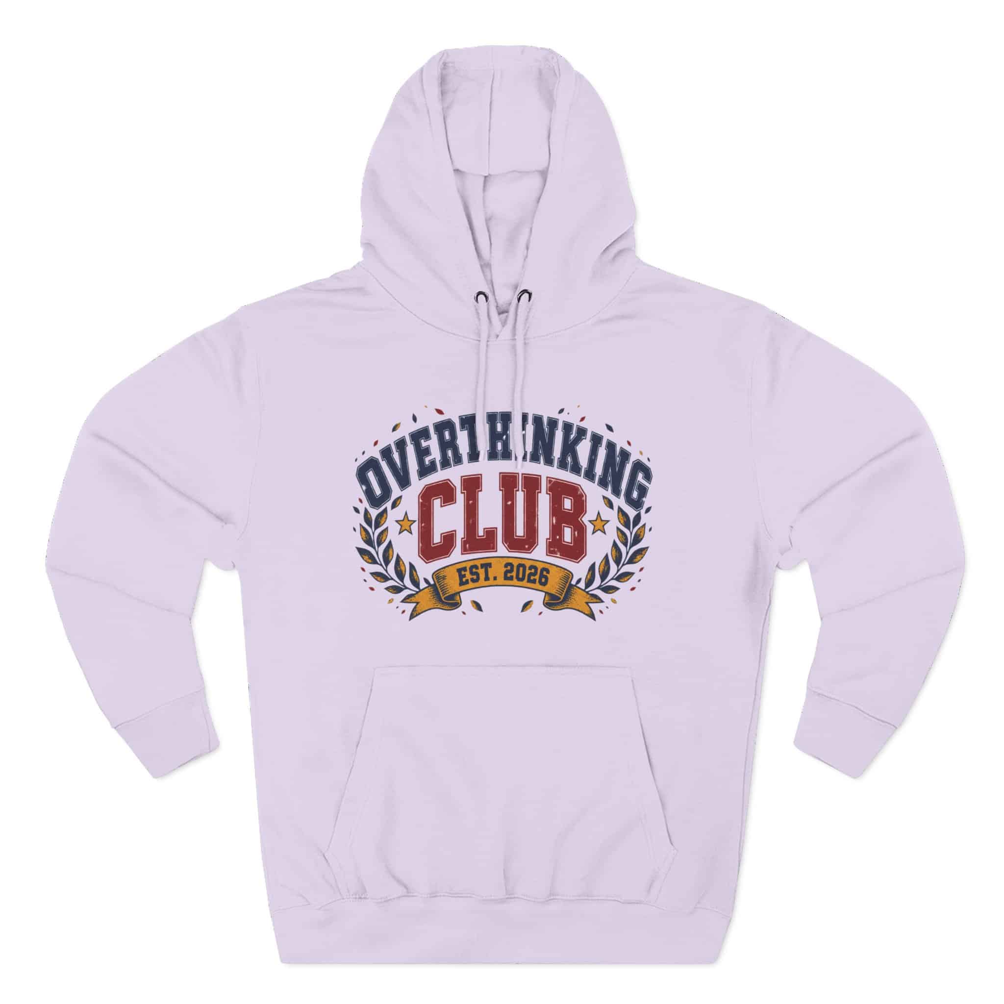 Overthinking Club Hoodie - Funny Vintage Collegiate Varsity Style Humor Hoodie - Image 33