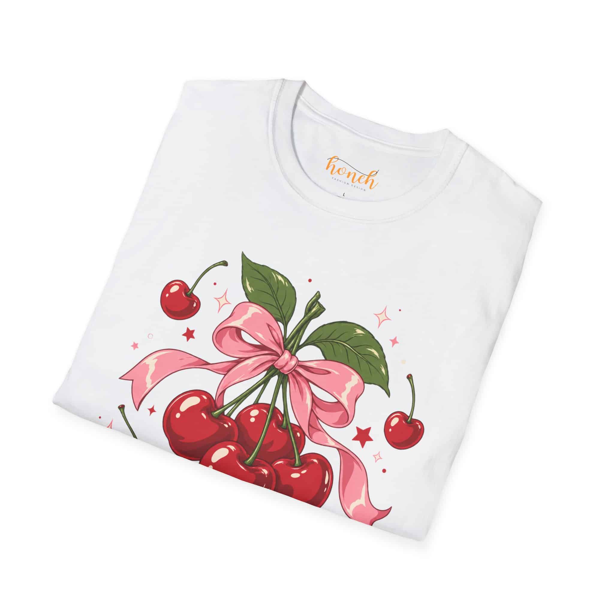 Cherry Pop Unisex Softstyle T-Shirt - Retro Cherry Graphic Tee - Image 5