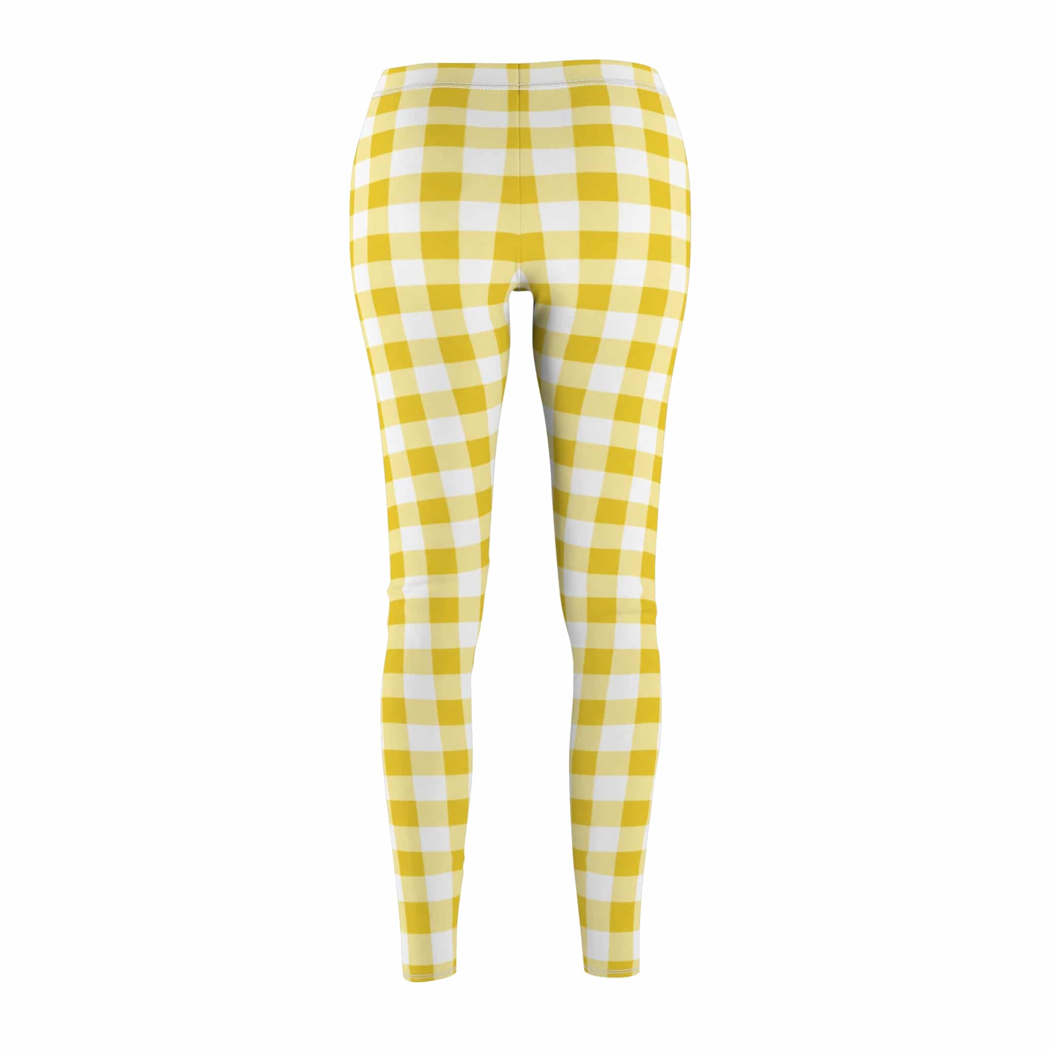 Sunny butter yellow check leggings: gingham with a soft, fresh feel - Image 5